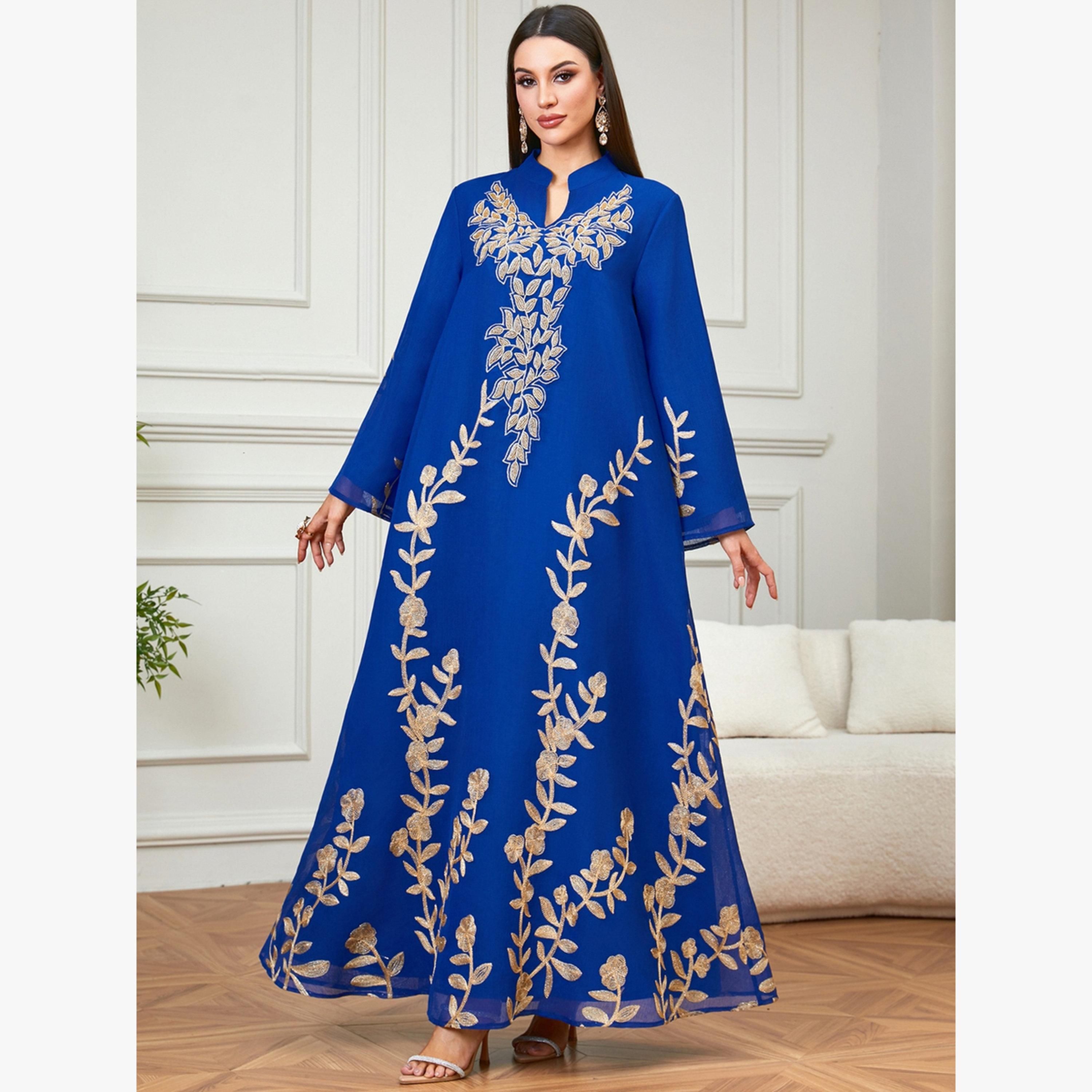 جلابية مطرزة بحافة واسعة-women-arabicclothing-jalabiyas-image-1