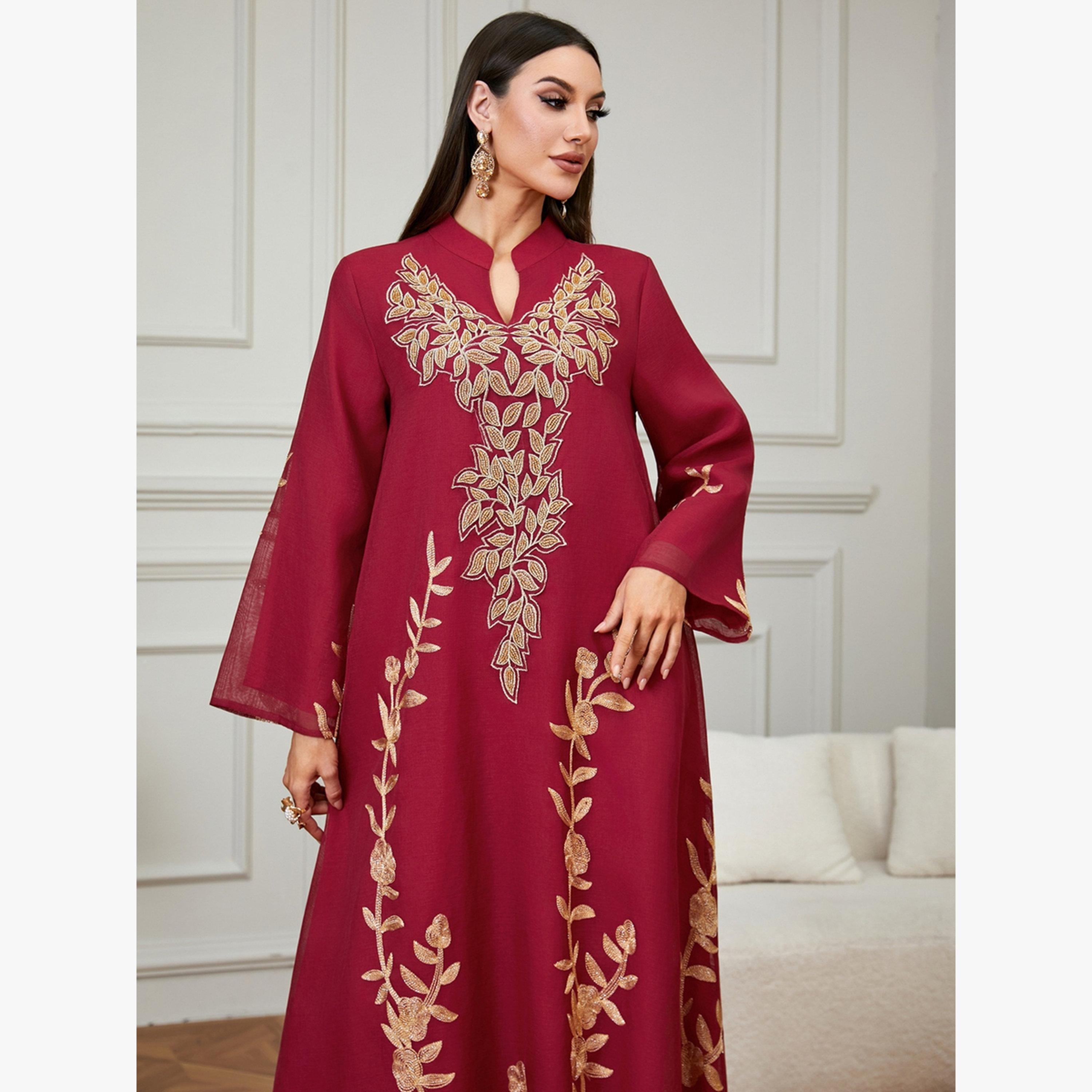 جلابية مطرزة بحافة واسعة-women-arabicclothing-jalabiyas-image-4