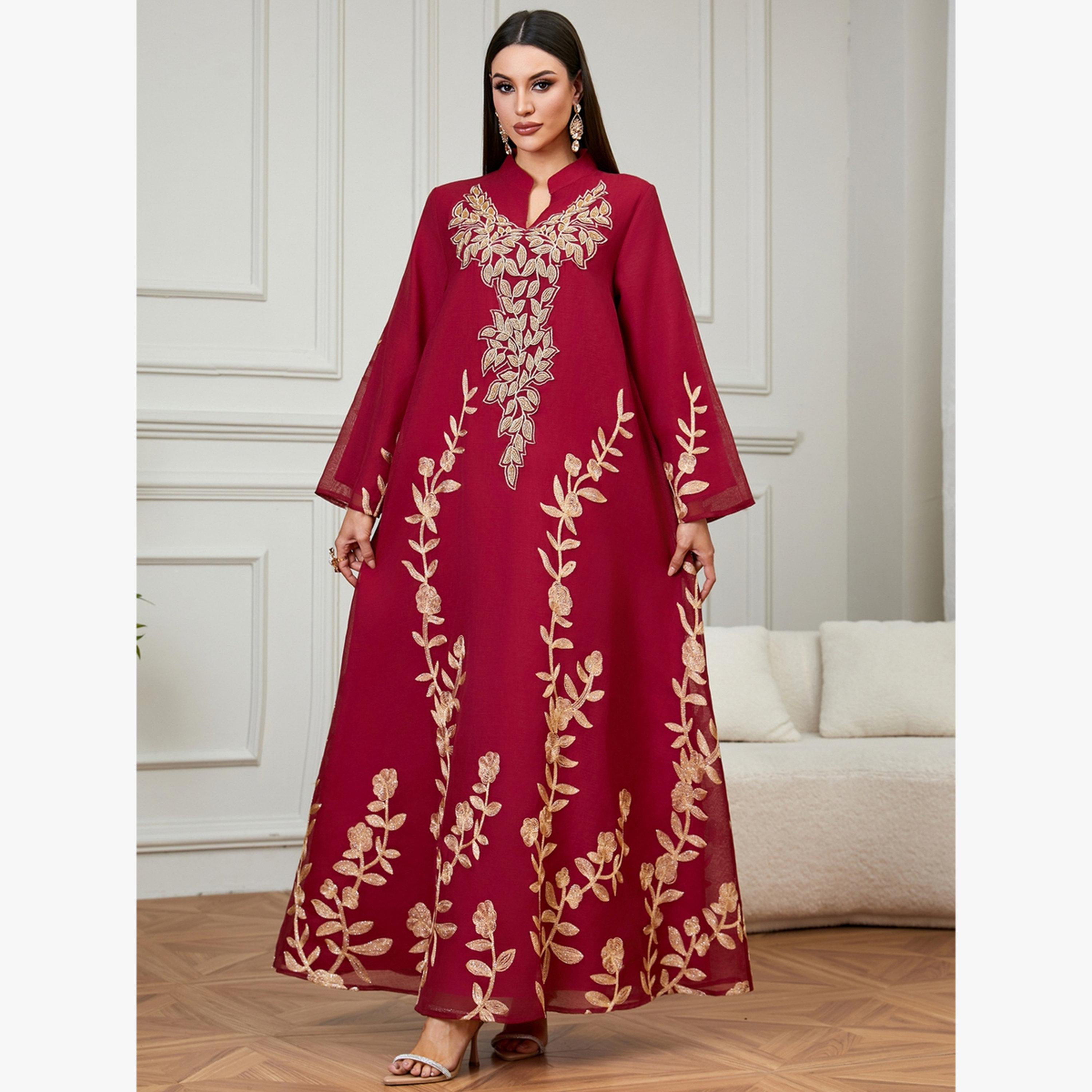 جلابية مطرزة بحافة واسعة-women-arabicclothing-jalabiyas-image-5