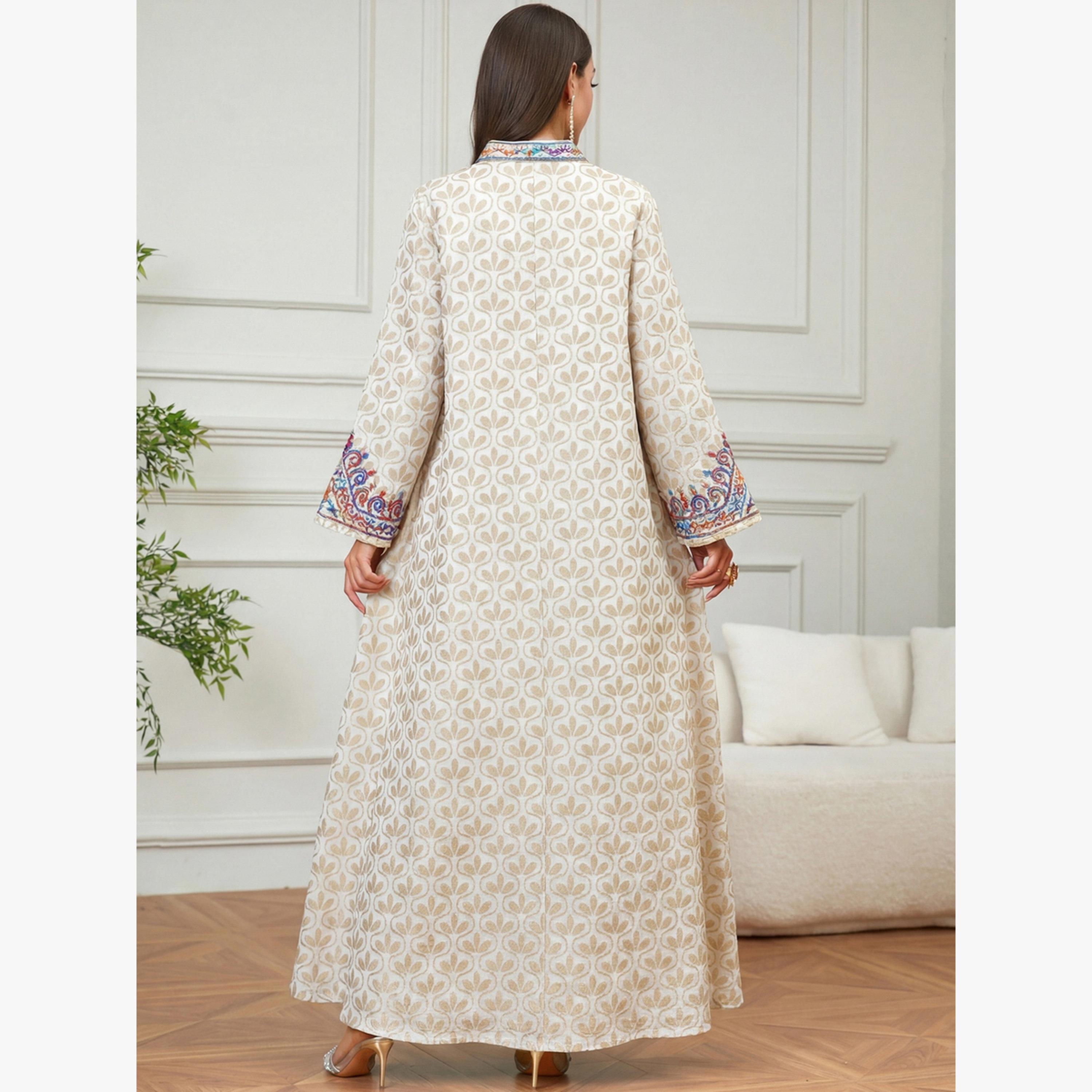 Take Two Beige Embroidered A-Line Jalabiya-women-arabicclothing-jalabiyas-image-5