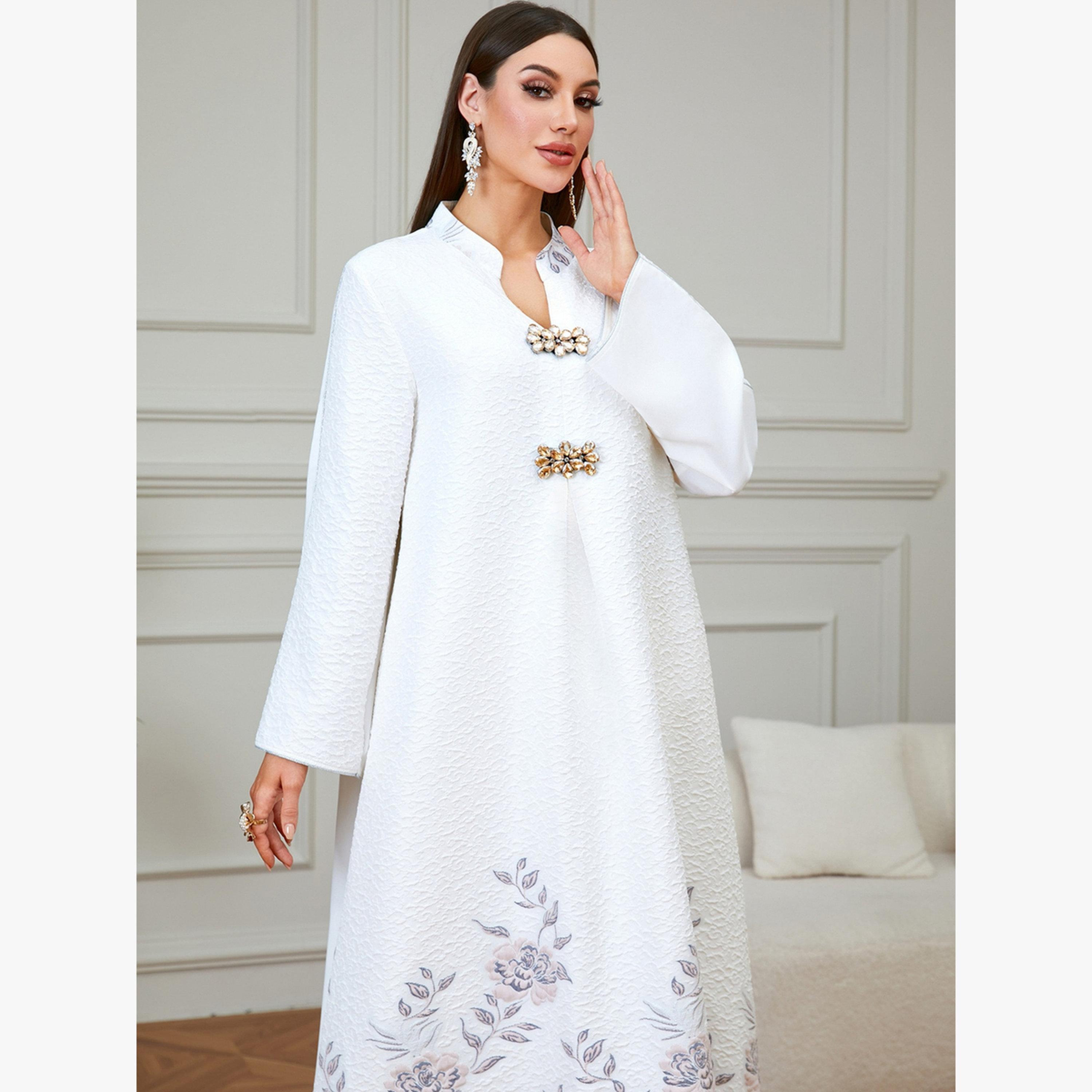 جلابية بحافة واسعة بطبعة أزهار وجاكار-women-arabicclothing-jalabiyas-image-5