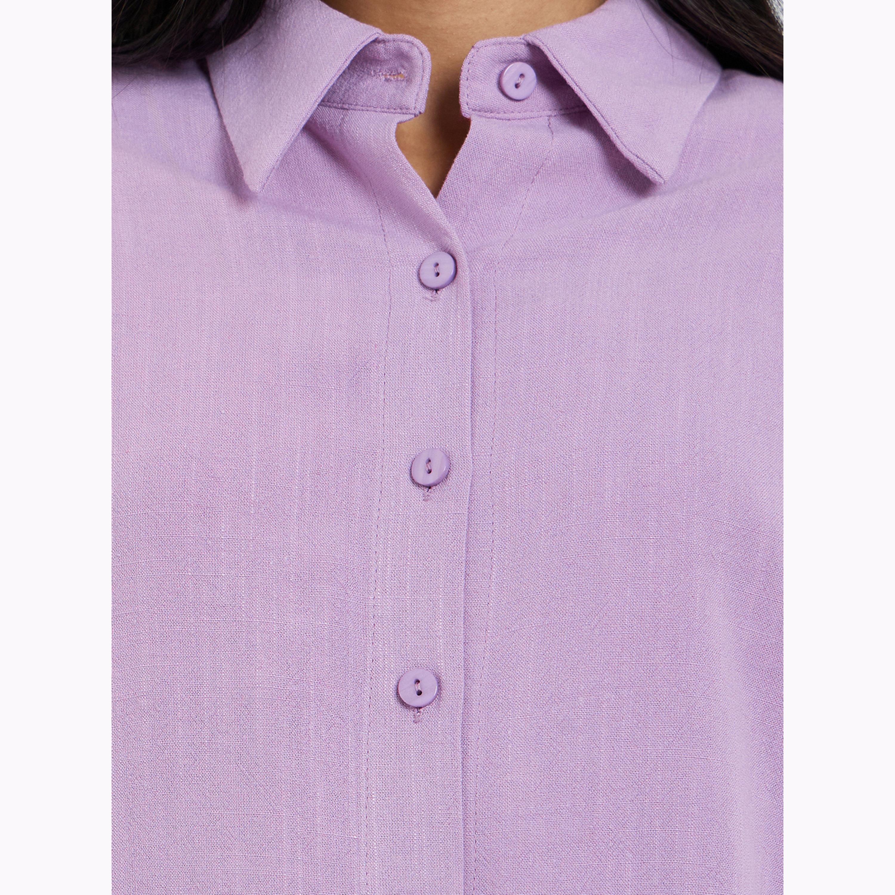 بلوزة سادة بقصة مريحة للرجال-women-clothing-shirtsandblouses-shirts-image-5