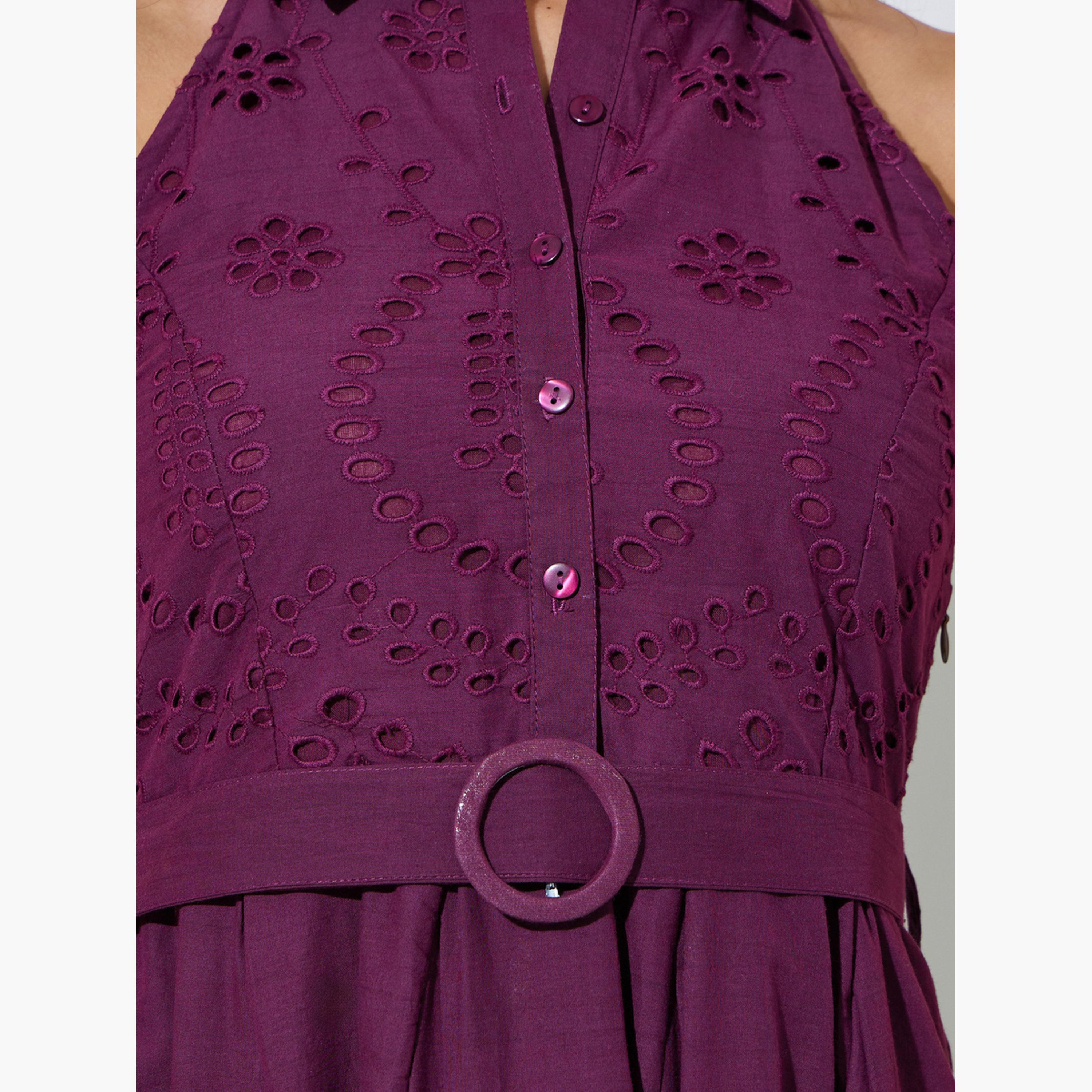 Styli Purple Broderie Sleeveless Shirt Midi Dress-women-clothing-dresses-image-5