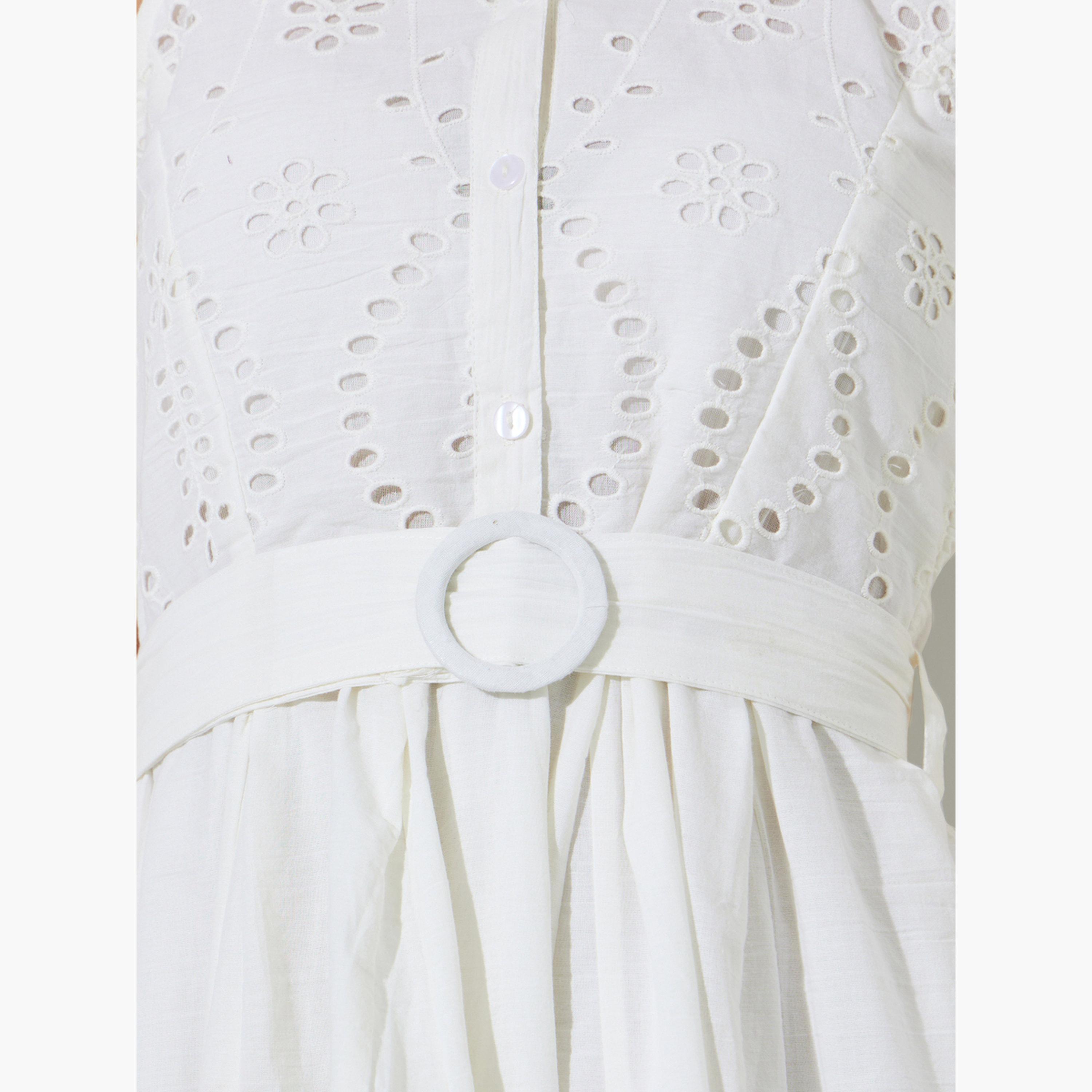 Styli White Broderie Sleeveless Shirt Midi Dress-women-clothing-dresses-image-5