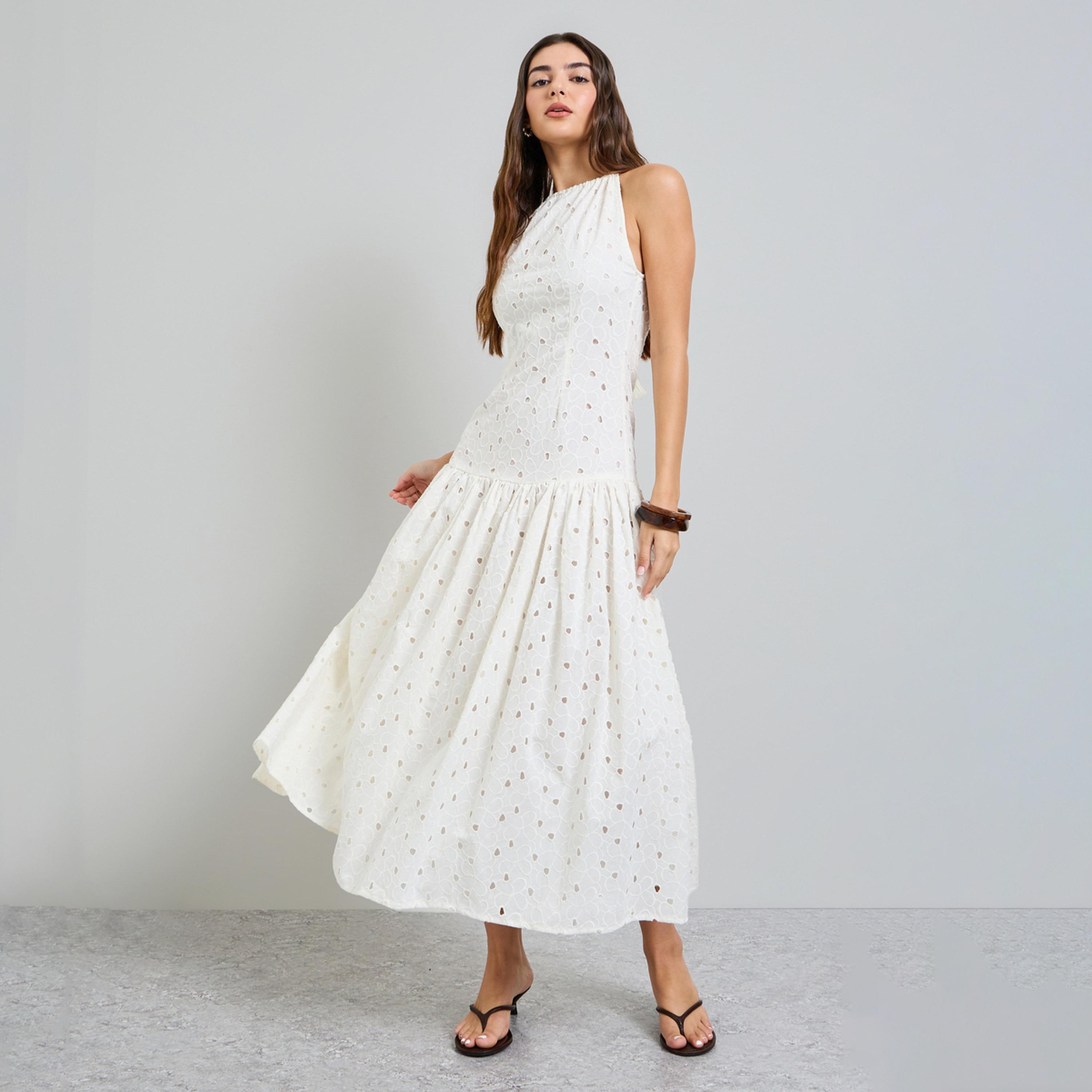فستان ميدي بحافة واسعة وتفاصيل مُطرّزة-women-clothing-dresses-image-1