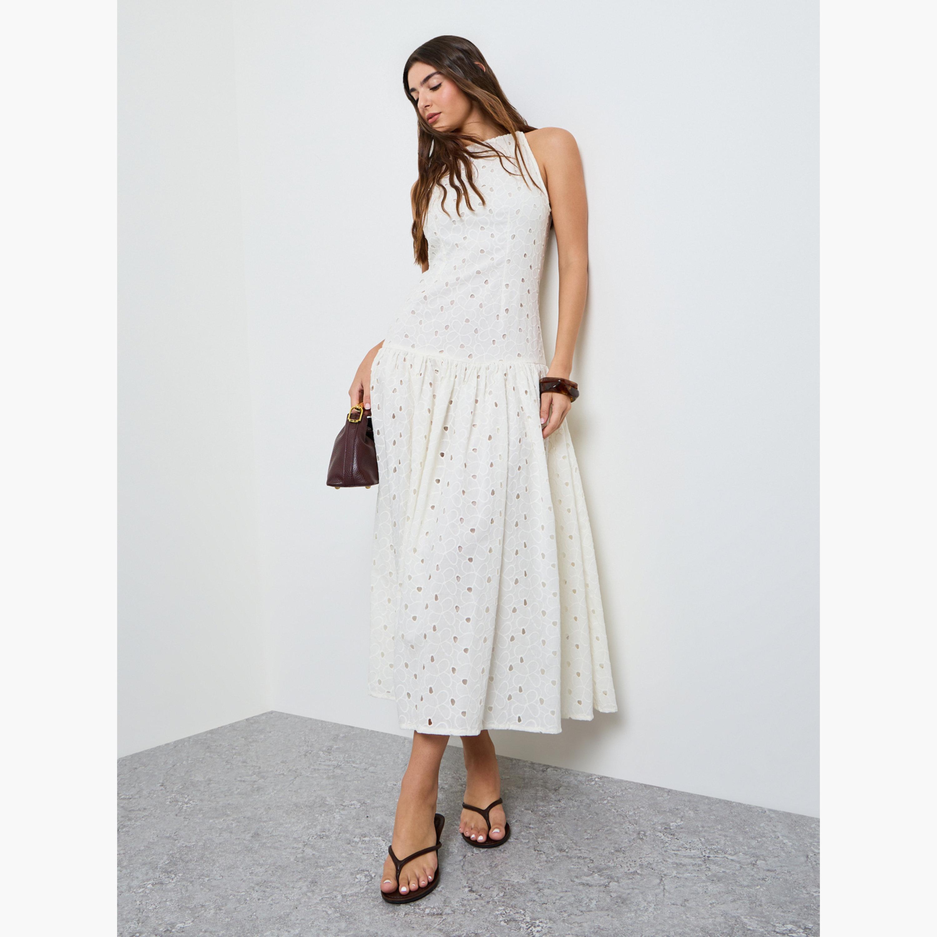 فستان ميدي بحافة واسعة وتفاصيل مُطرّزة-women-clothing-dresses-image-3