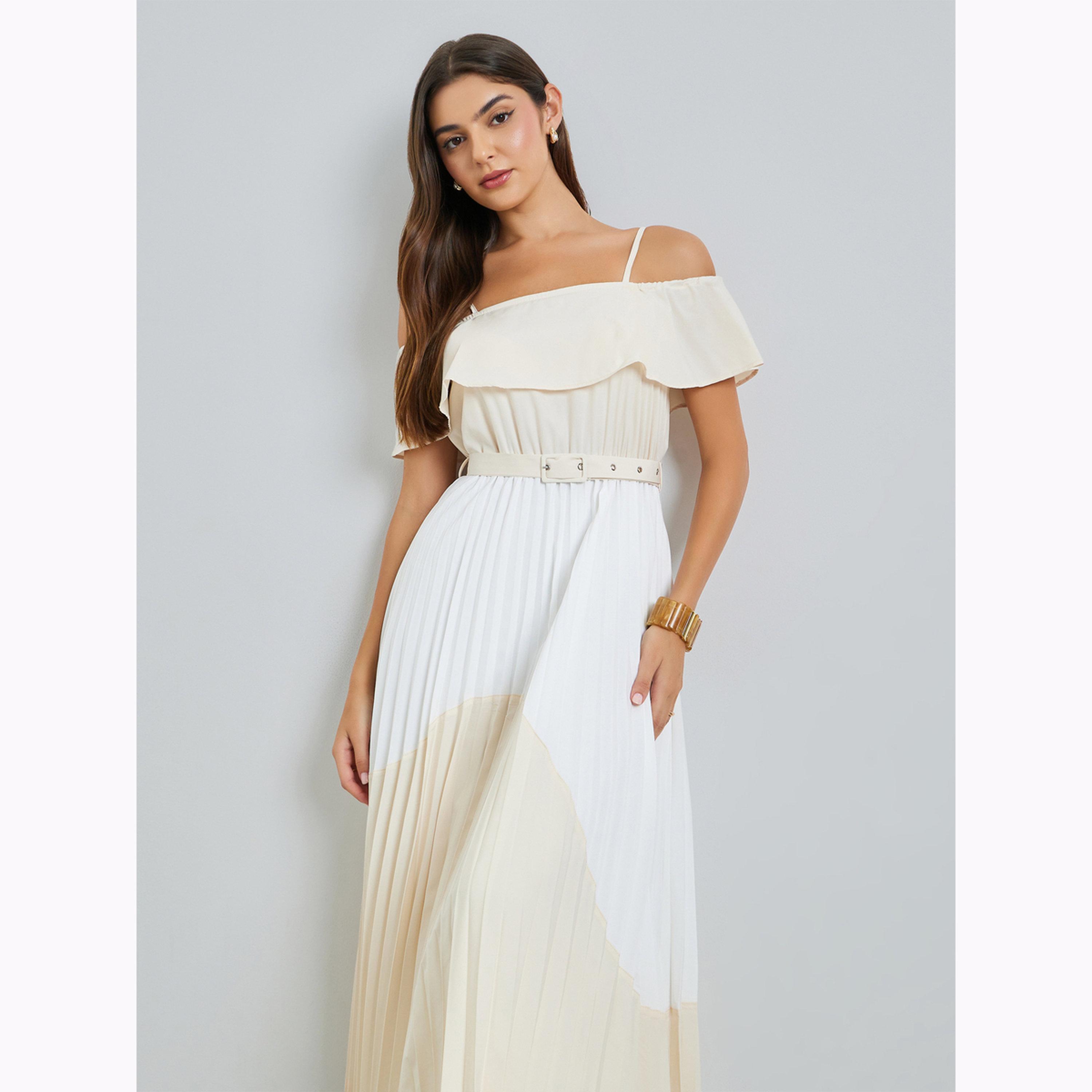 Styli Color Block Strappy Pleated Maxi Dress-women-clothing-dresses-image-2