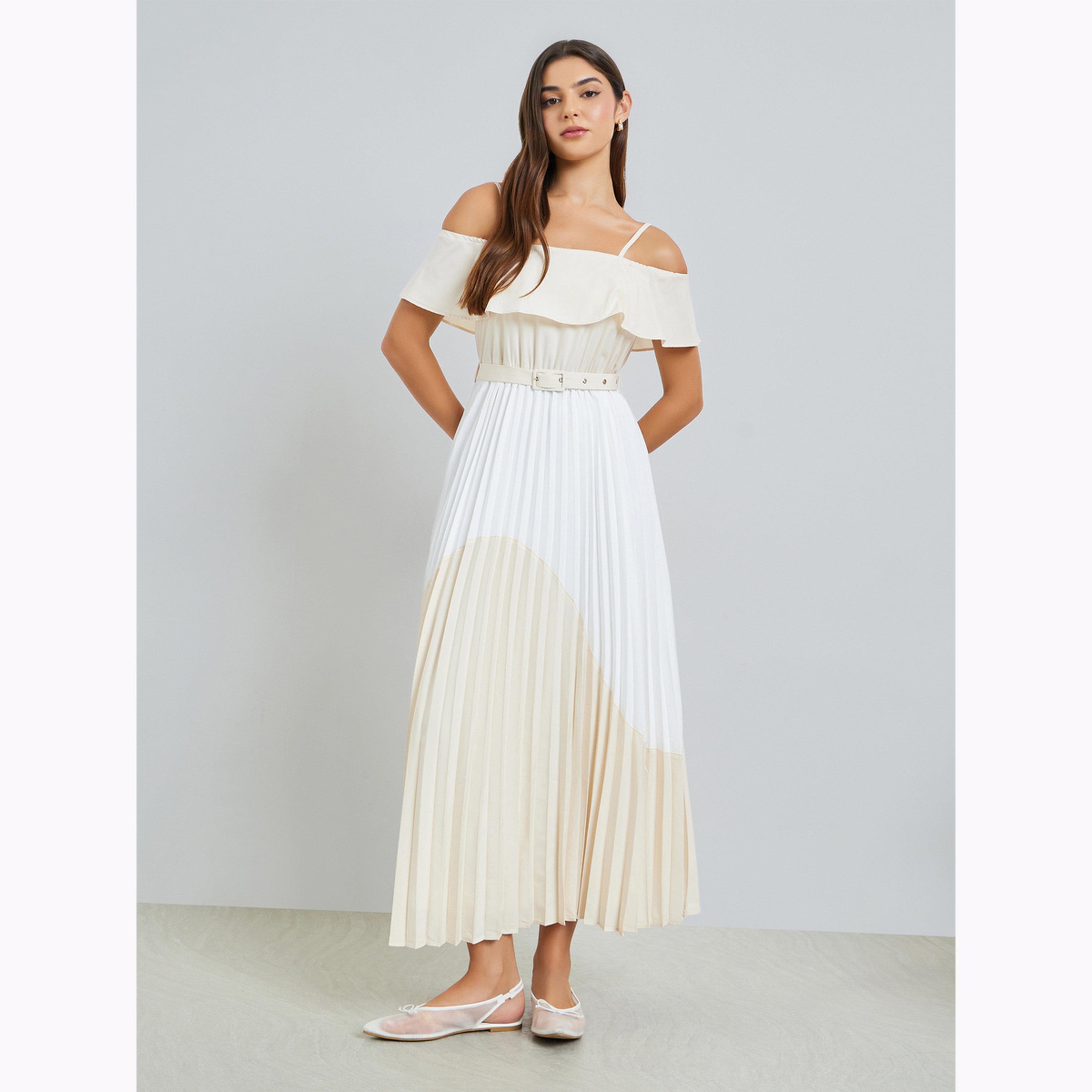 Styli Color Block Strappy Pleated Maxi Dress-women-clothing-dresses-image-3
