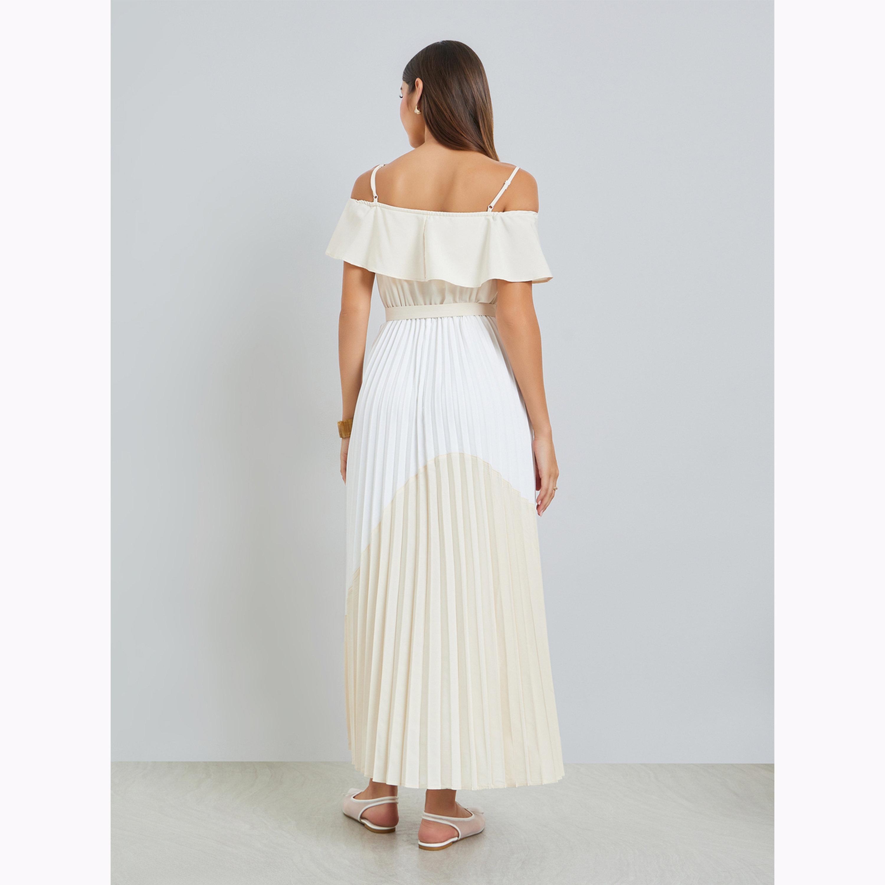 Styli Color Block Strappy Pleated Maxi Dress-women-clothing-dresses-image-4