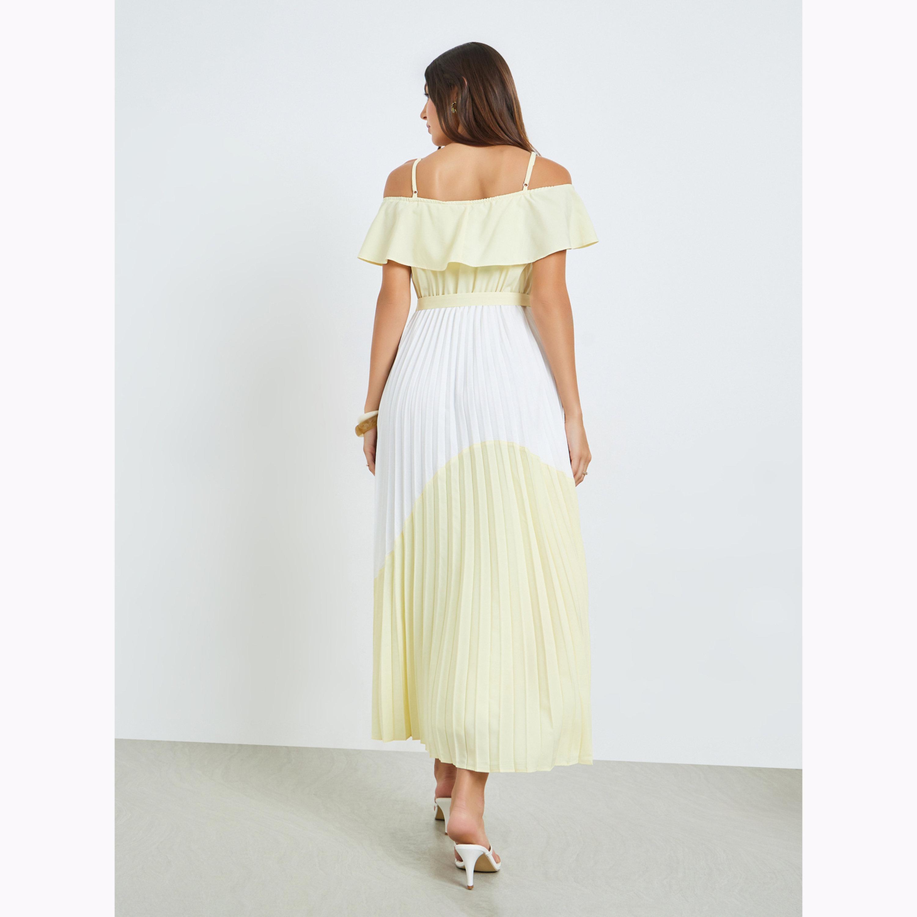 Styli Color Block Strappy Pleated Maxi Dress-women-clothing-dresses-image-4
