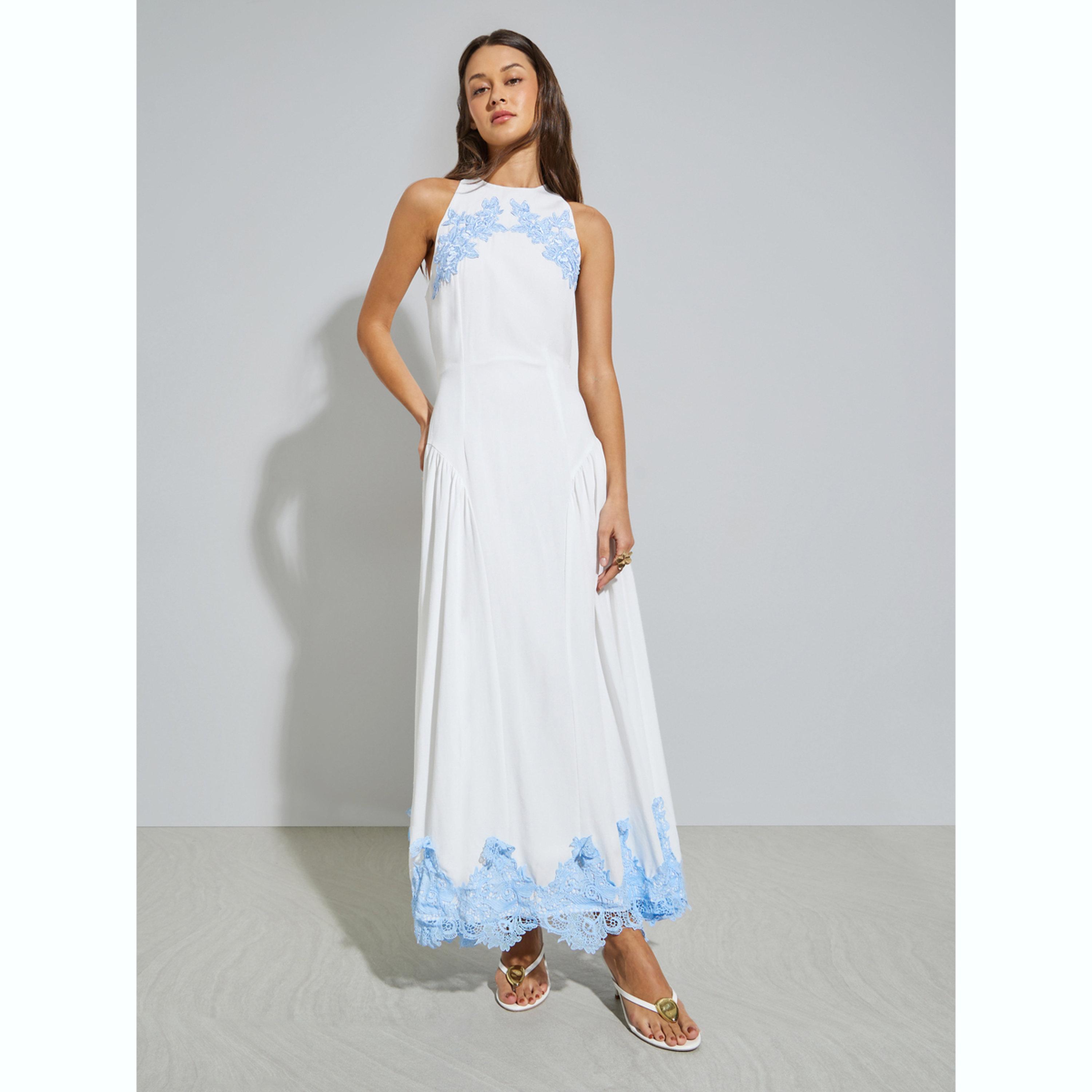 فستان طويل بحافة واسعة وتفاصيل دانتيل-women-clothing-dresses-image-1