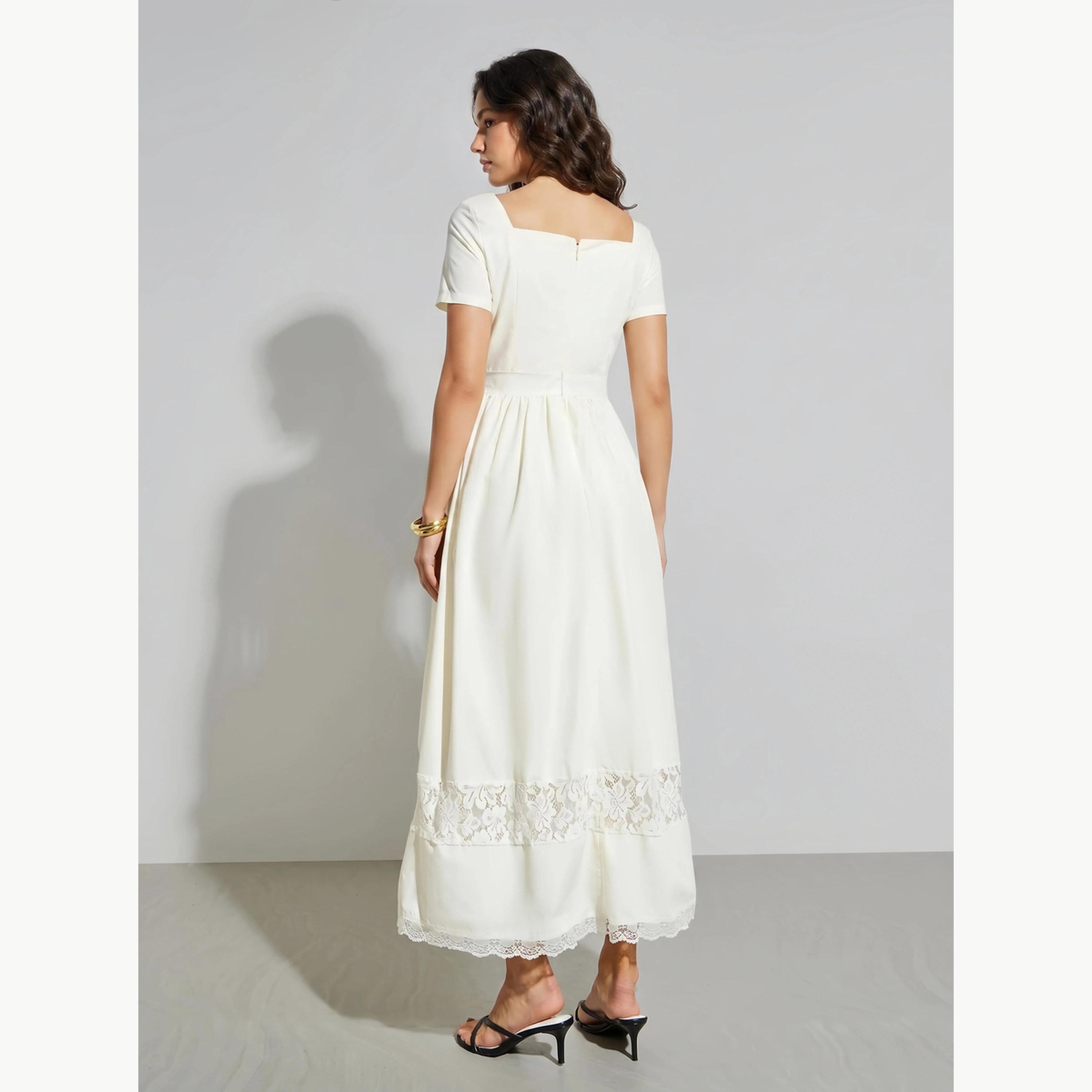 فستان طويل بحافة واسعة وتفاصيل دانتيل-women-clothing-dresses-image-5