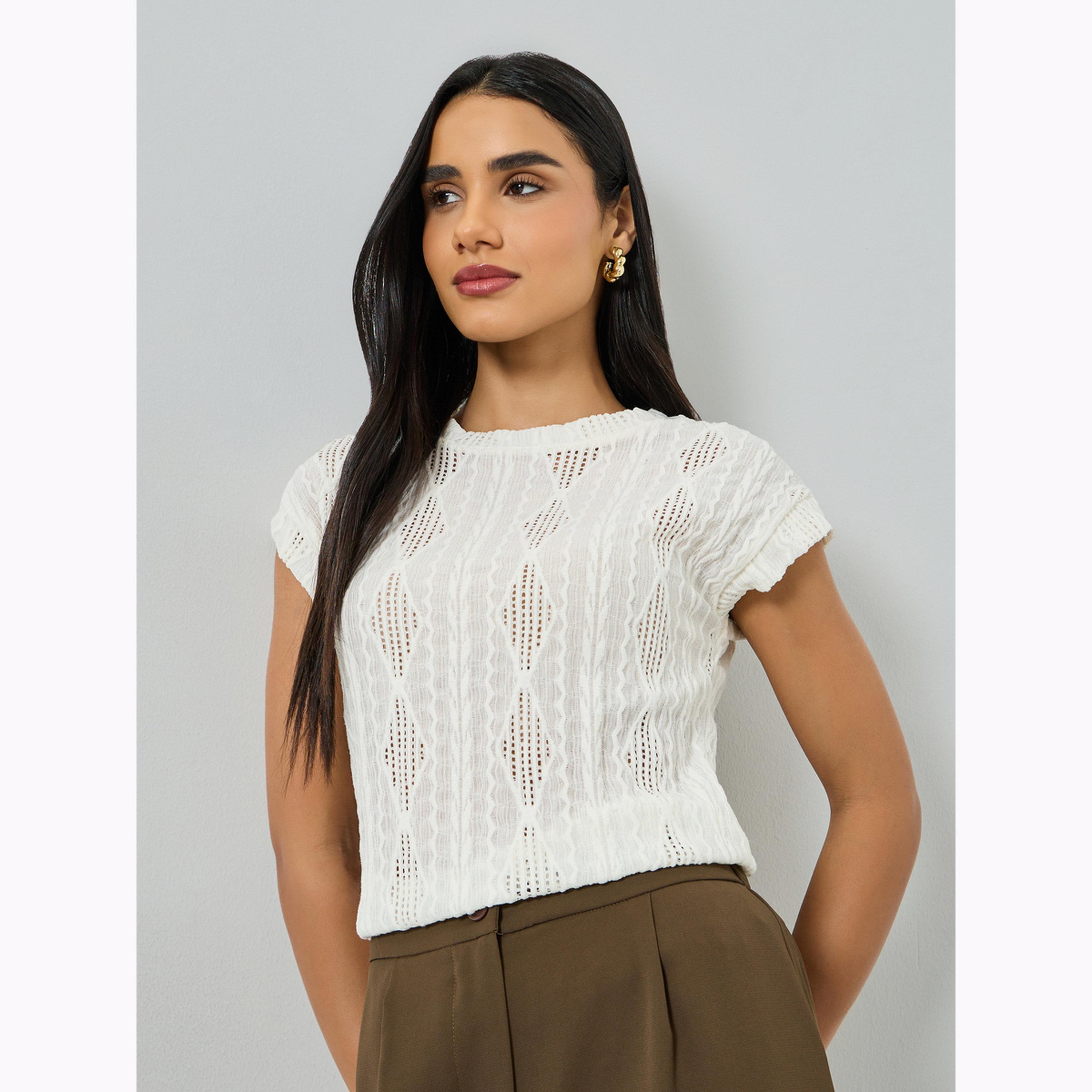 Take Two Off-White Knit Short Sleeve Top-women-clothing-shirtsandblouses-blouses-image-3