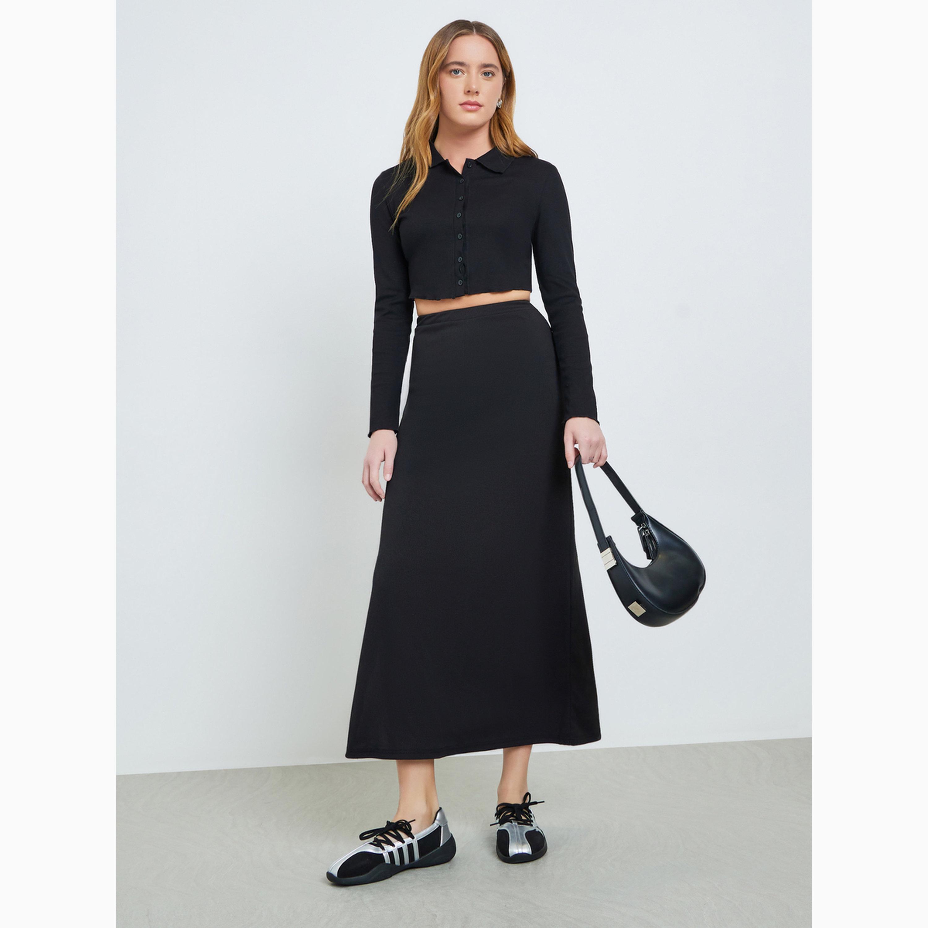 تنورة طويلة ضيقة مع فتحة-women-clothing-bottoms-skirts-image-2