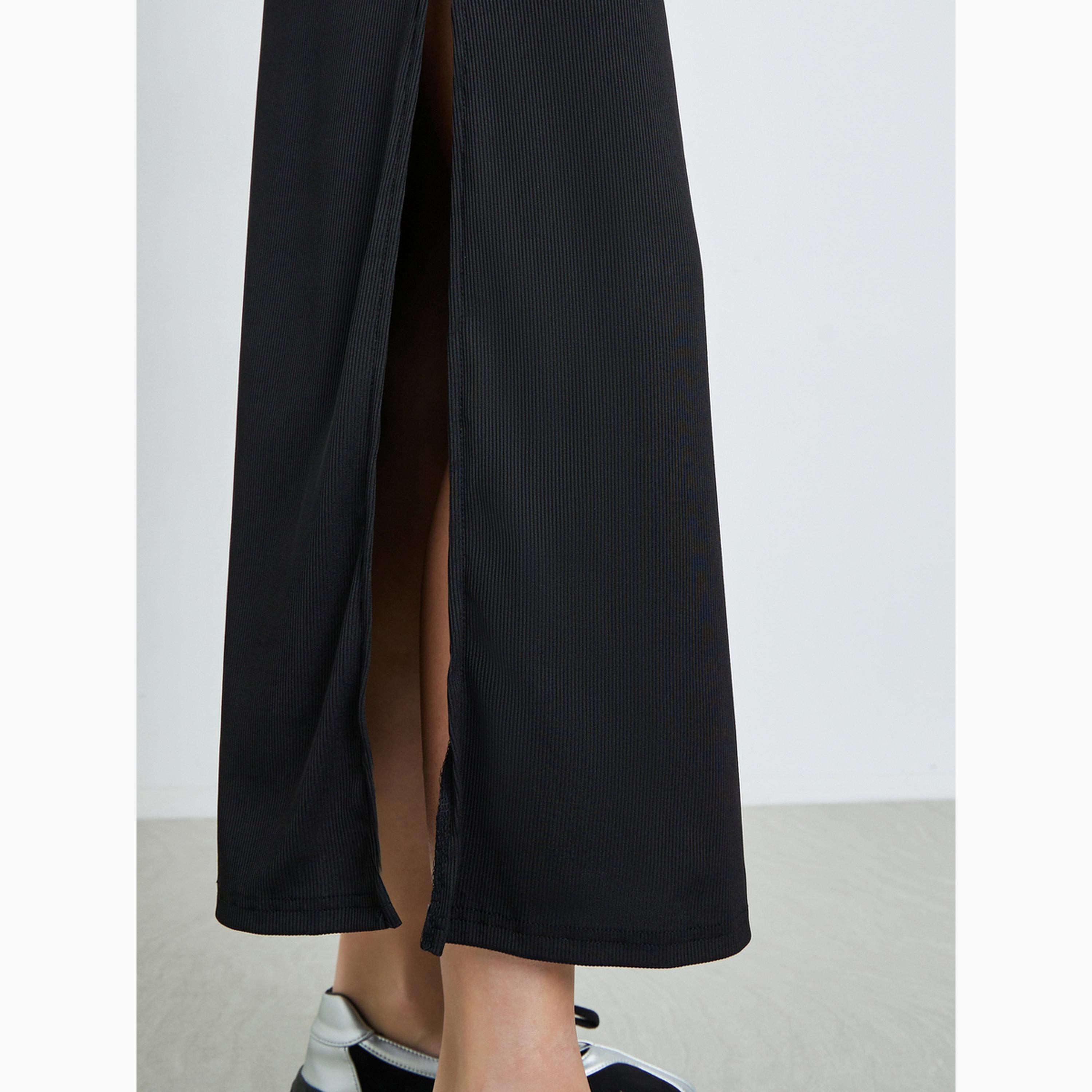 Take Two Black Bodycon Maxi Skirt with Slit-women-clothing-bottoms-skirts-image-4