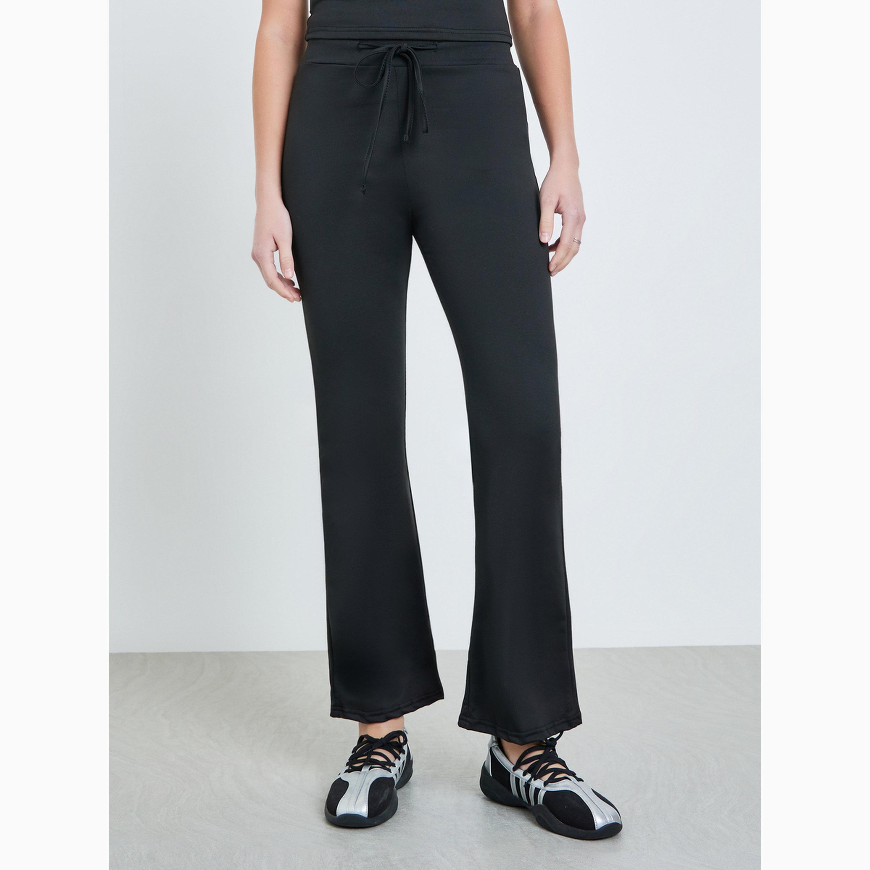 Take Two Black Solid Short Sleeve T-Shirt and Pants Co-Ords-women-clothing-coordsets-image-4