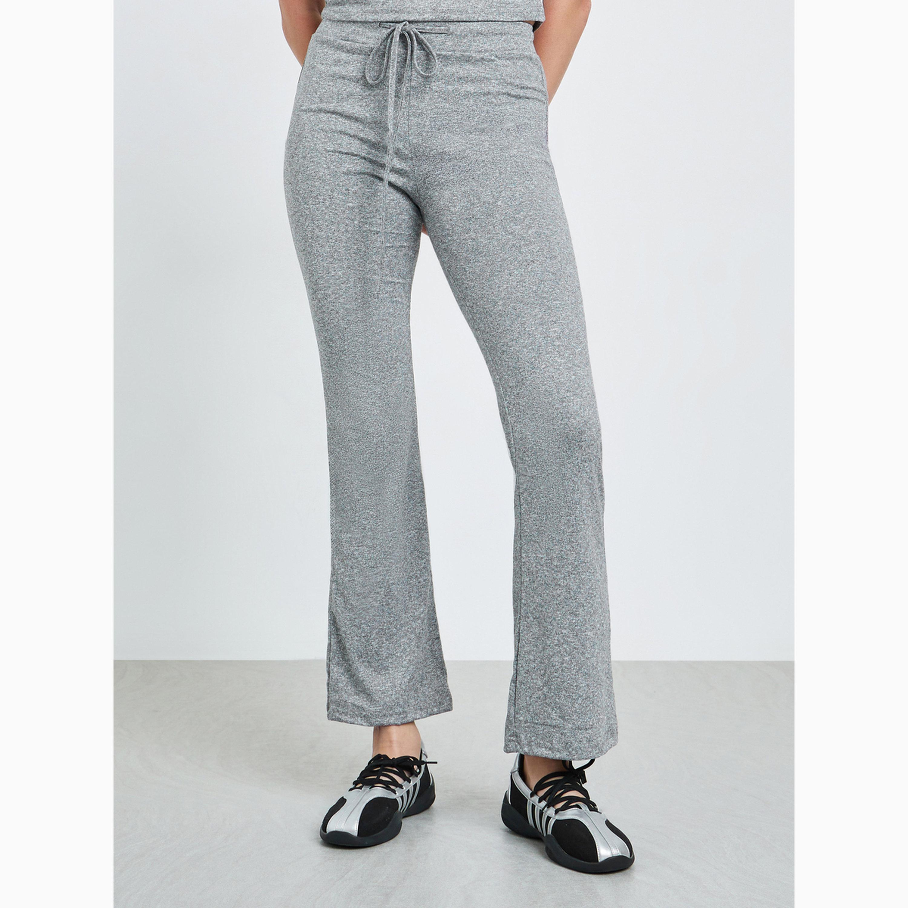 Take Two Grey Solid Short Sleeve T-Shirt and Pants Co-Ords-women-clothing-coordsets-image-4