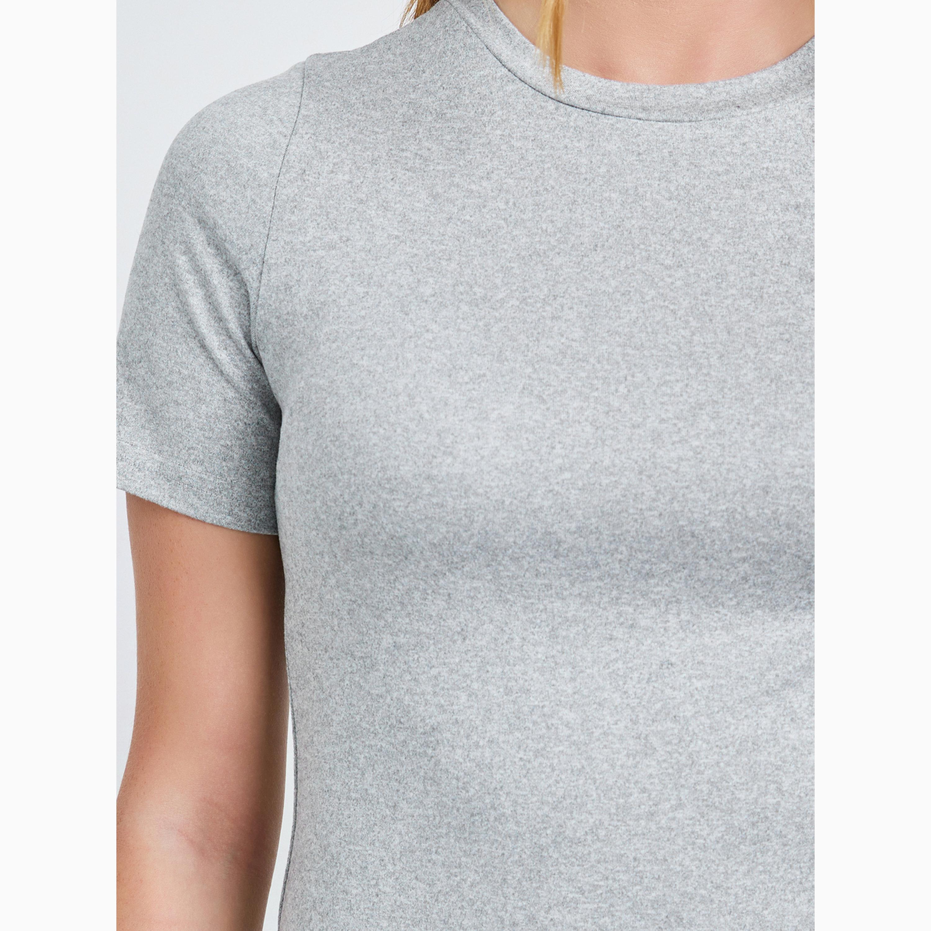 Take Two Grey Solid Short Sleeve T-Shirt and Pants Co-Ords-women-clothing-coordsets-image-3