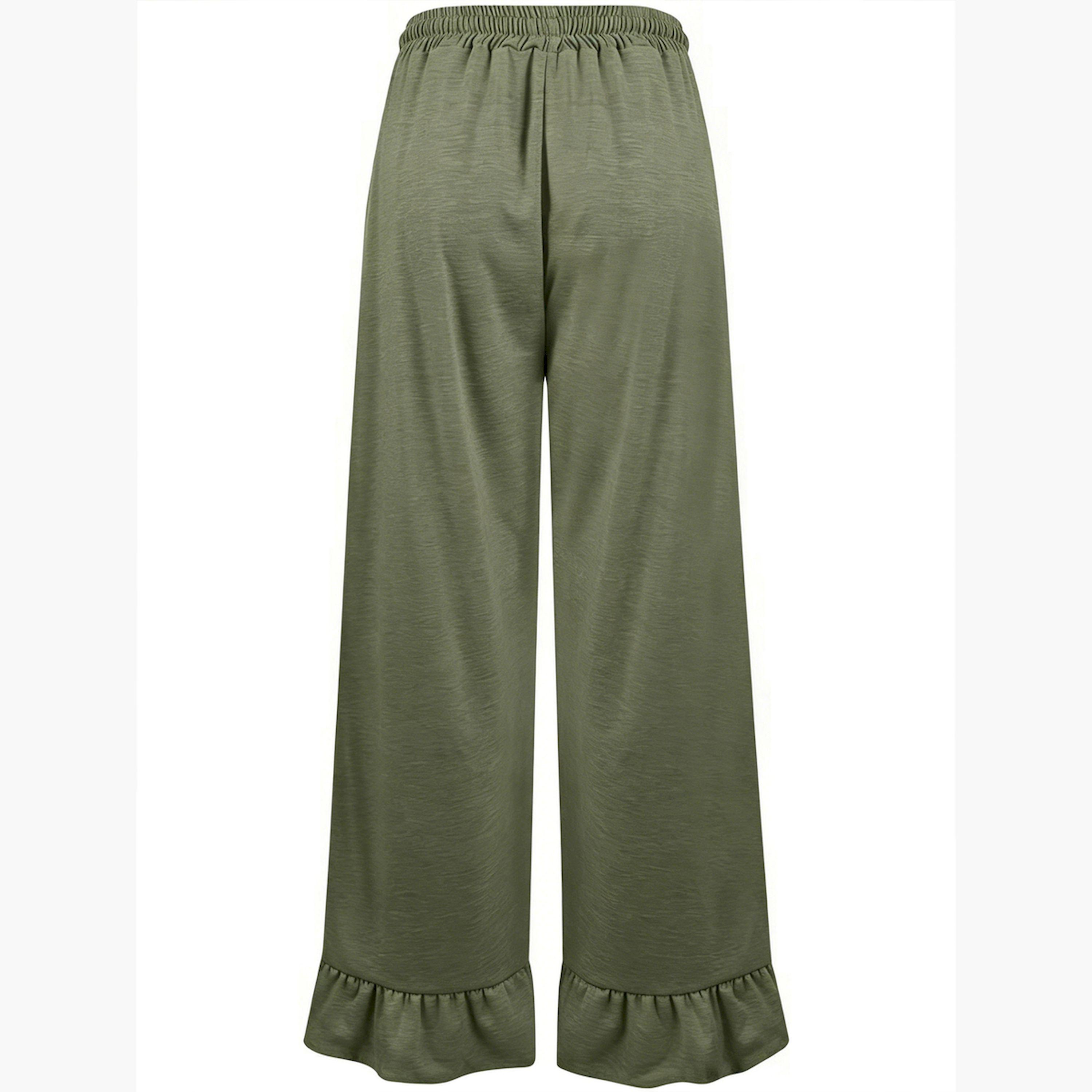 بنطال بأرجل واسعة وحافة بكشكشة-women-clothing-bottoms-joggers-image-4