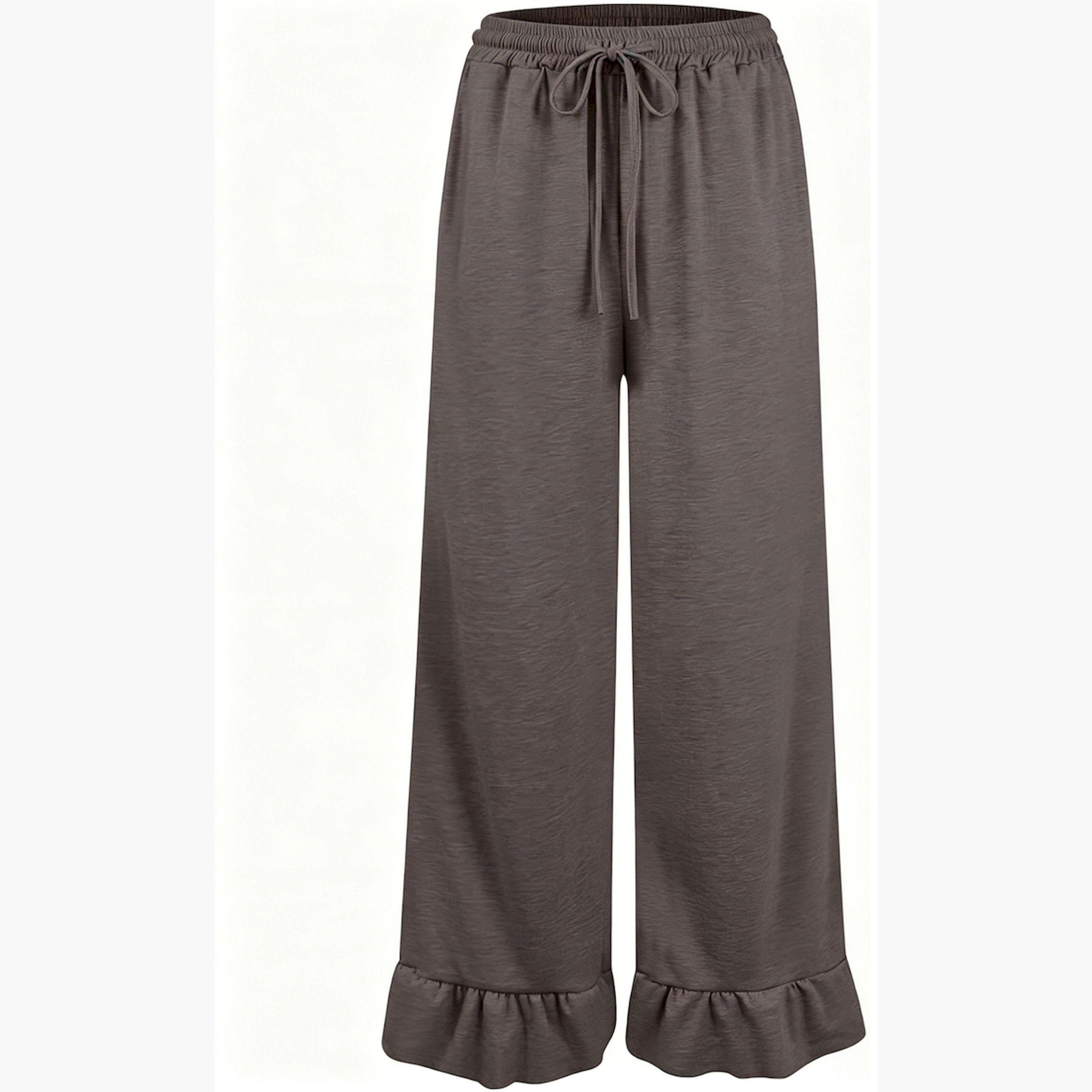 Take Two Tan Ruffle Hem Wide Leg Pants-women-clothing-bottoms-joggers-image-4