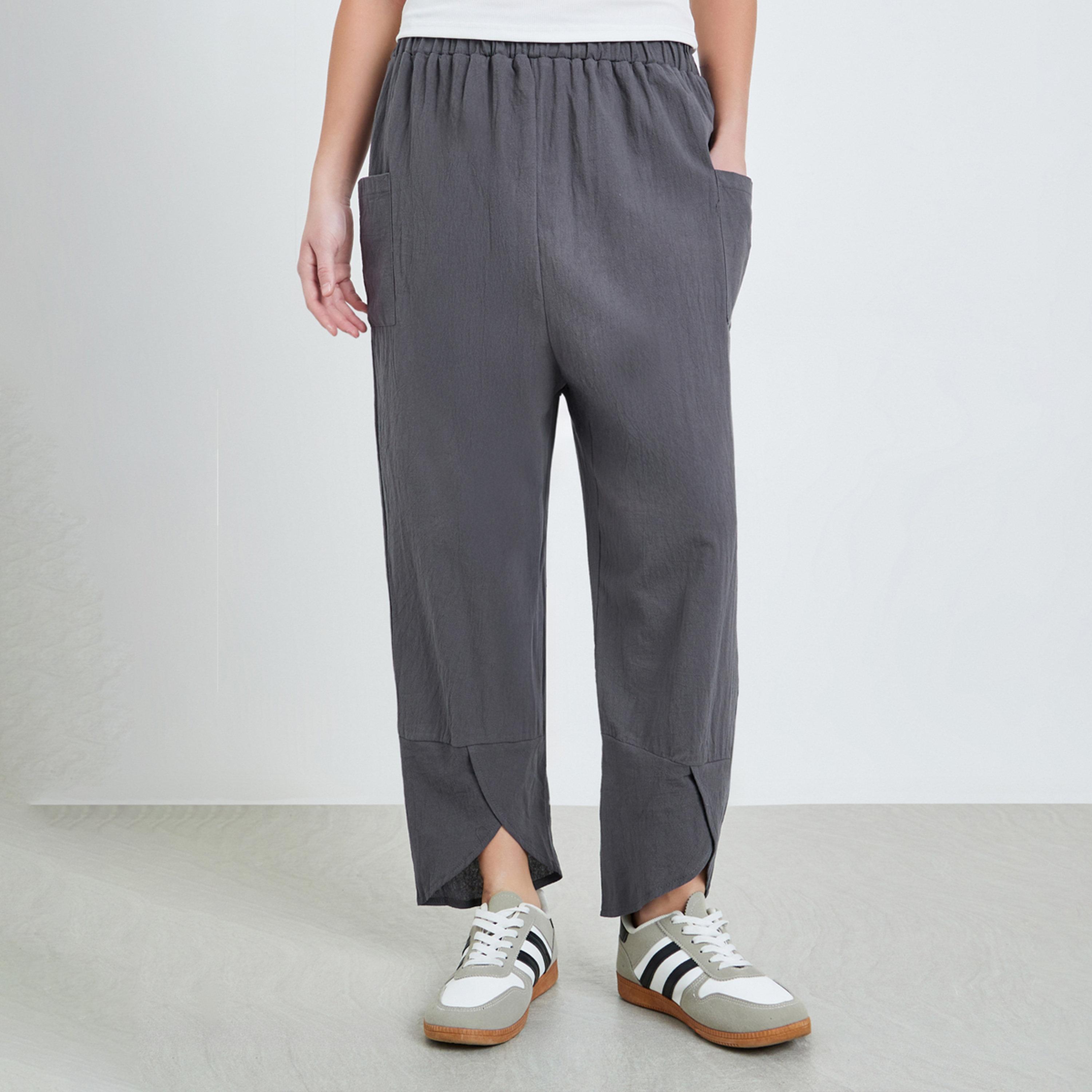 بنطال بخصر ضيق وجيوب-women-clothing-bottoms-joggers-image-1