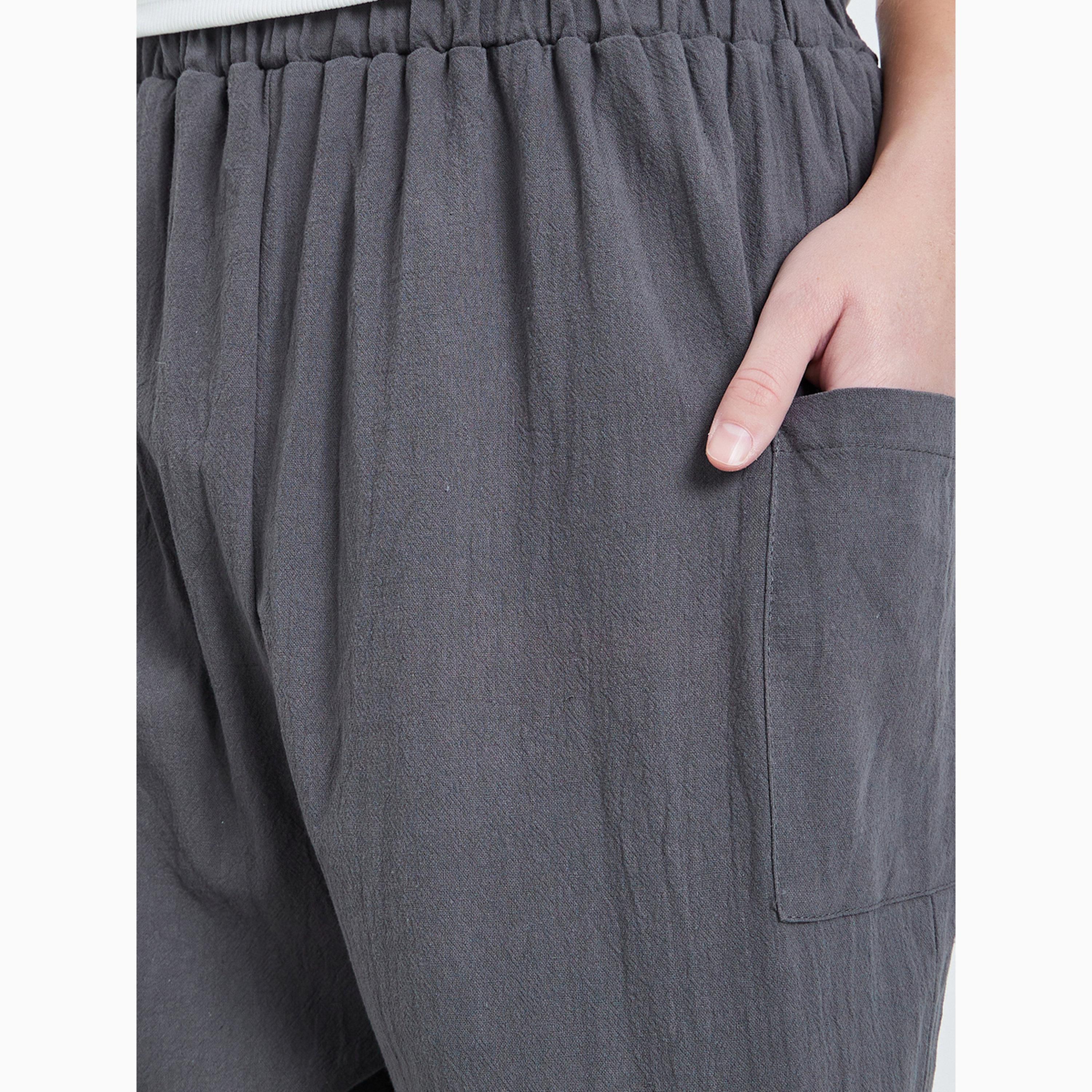 Take Two Charcoal Tapered Trousers with Pockets-women-clothing-bottoms-joggers-image-3