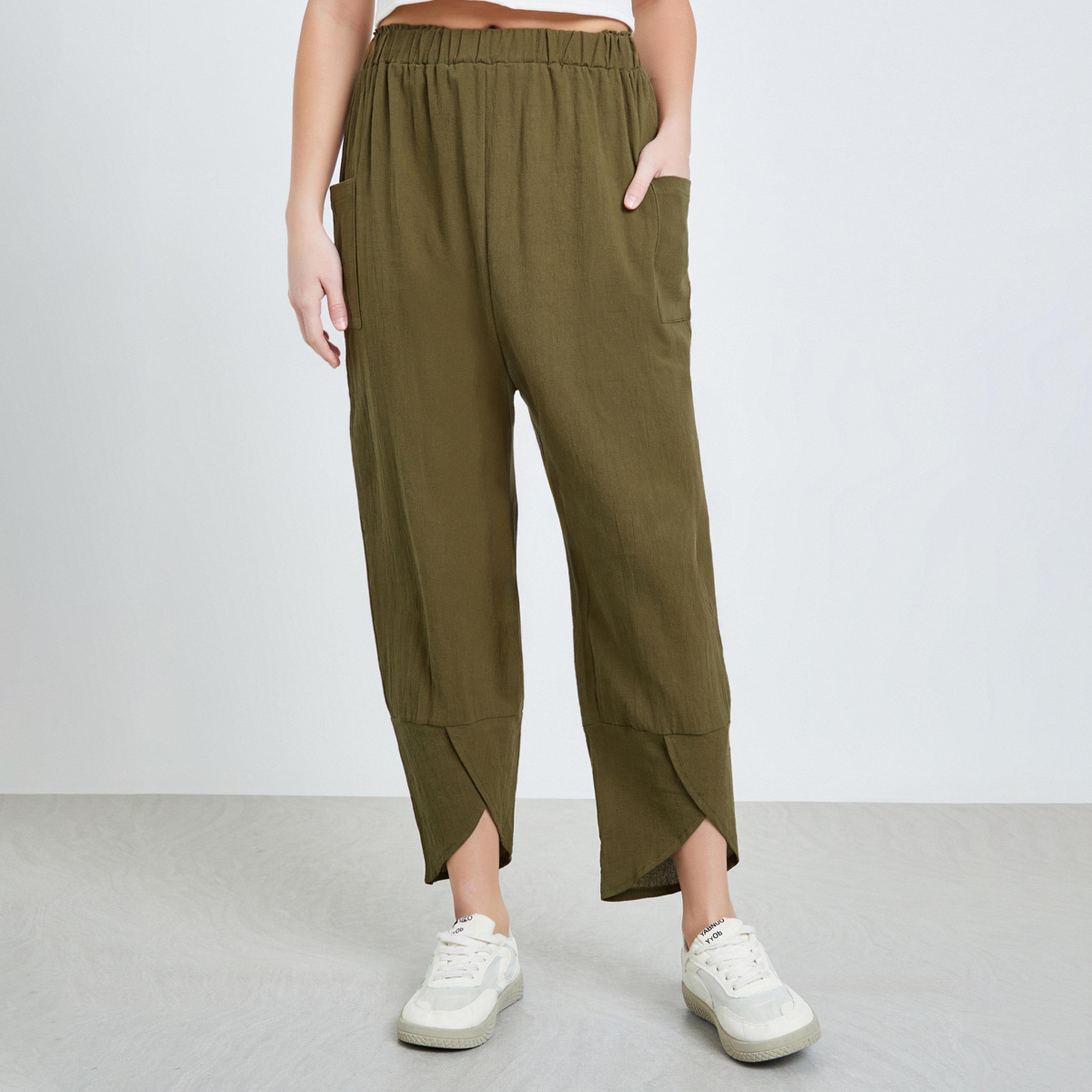 بنطال بخصر ضيق وجيوب-women-clothing-bottoms-joggers-image-1