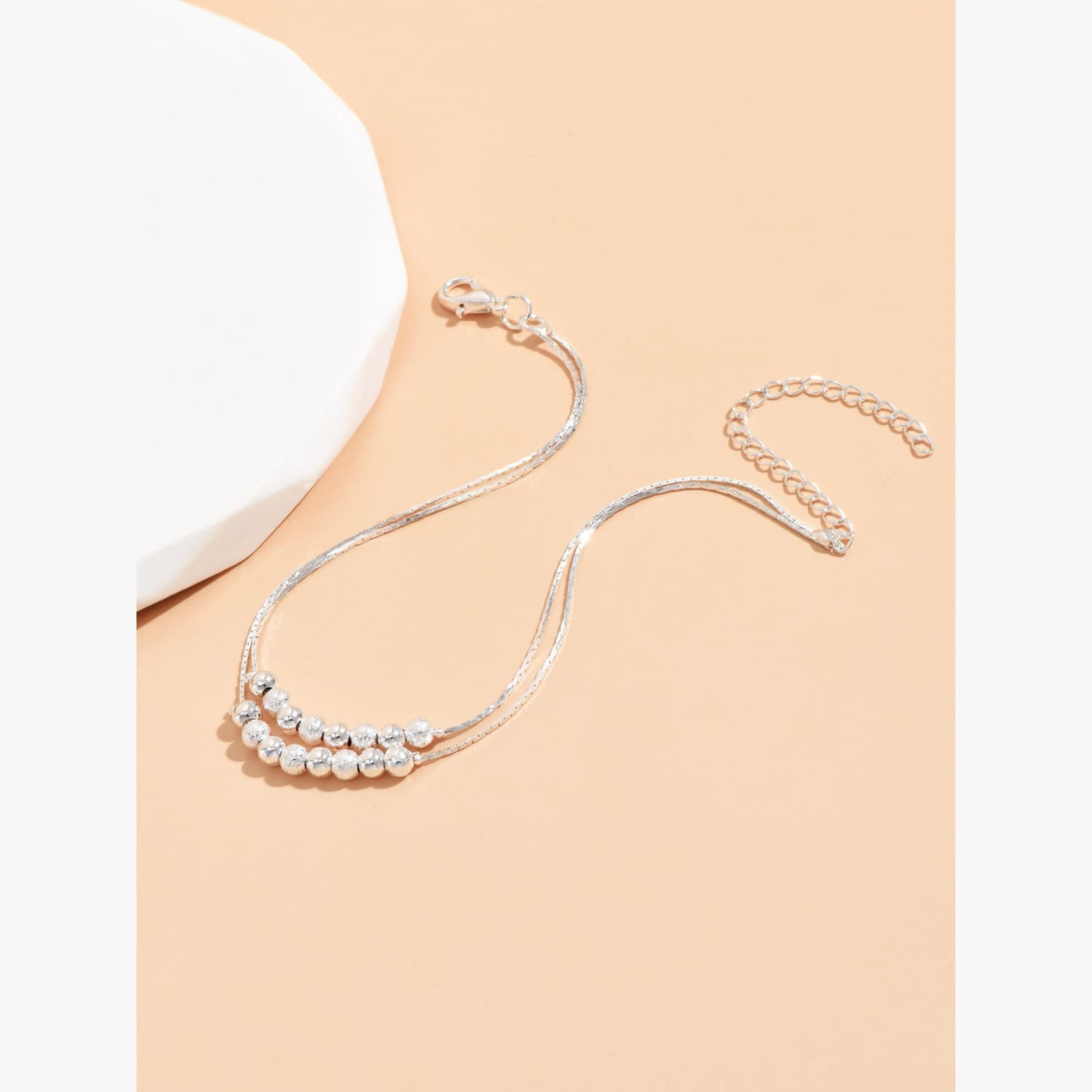 خلخال بخرز وسلسلة مزدوجة-women-watchesandjewellery-jewellery-anklets-image-3