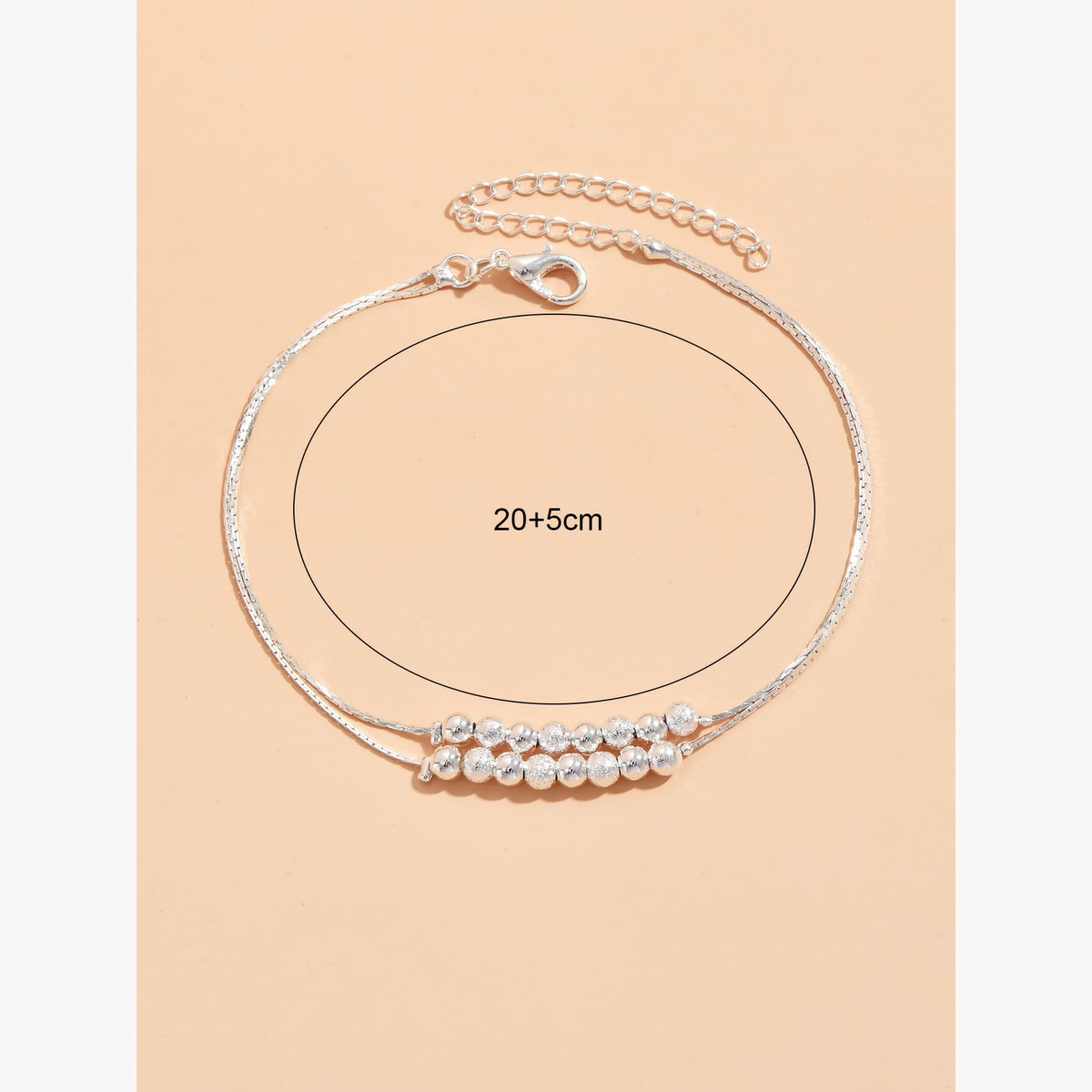 خلخال بخرز وسلسلة مزدوجة-women-watchesandjewellery-jewellery-anklets-image-4