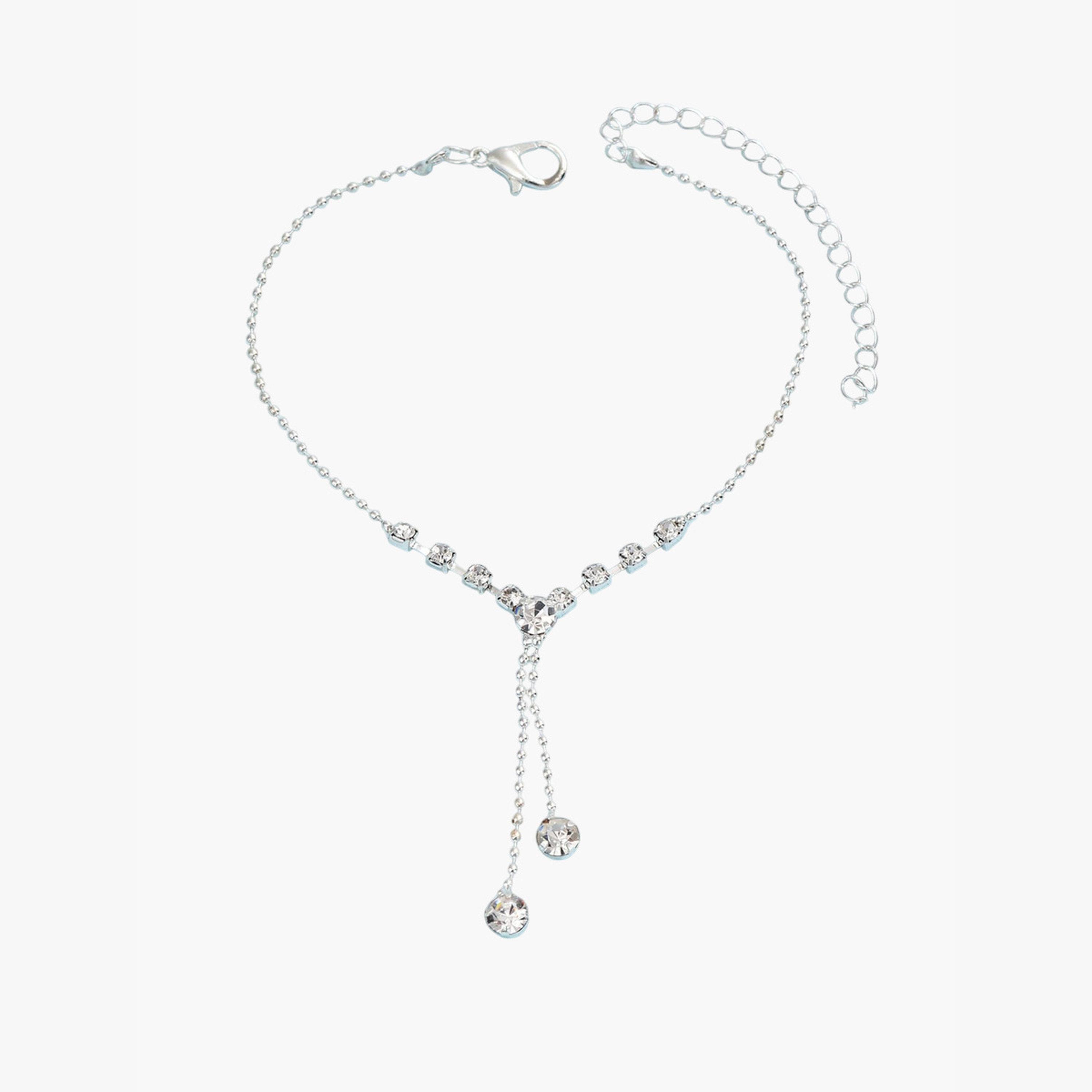 Take Two Embellished Anklet with Tassel Pendant-women-watchesandjewellery-jewellery-anklets-image-1