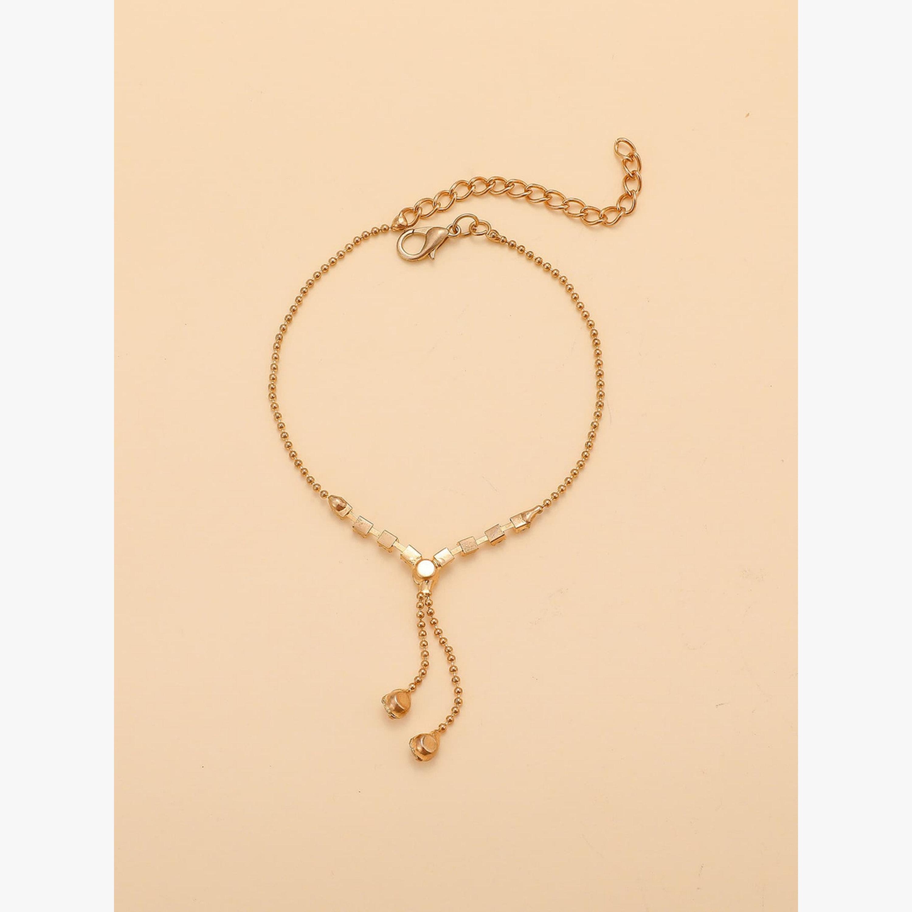 خلخال مزين ودلاية بشرابة-women-watchesandjewellery-jewellery-anklets-image-1