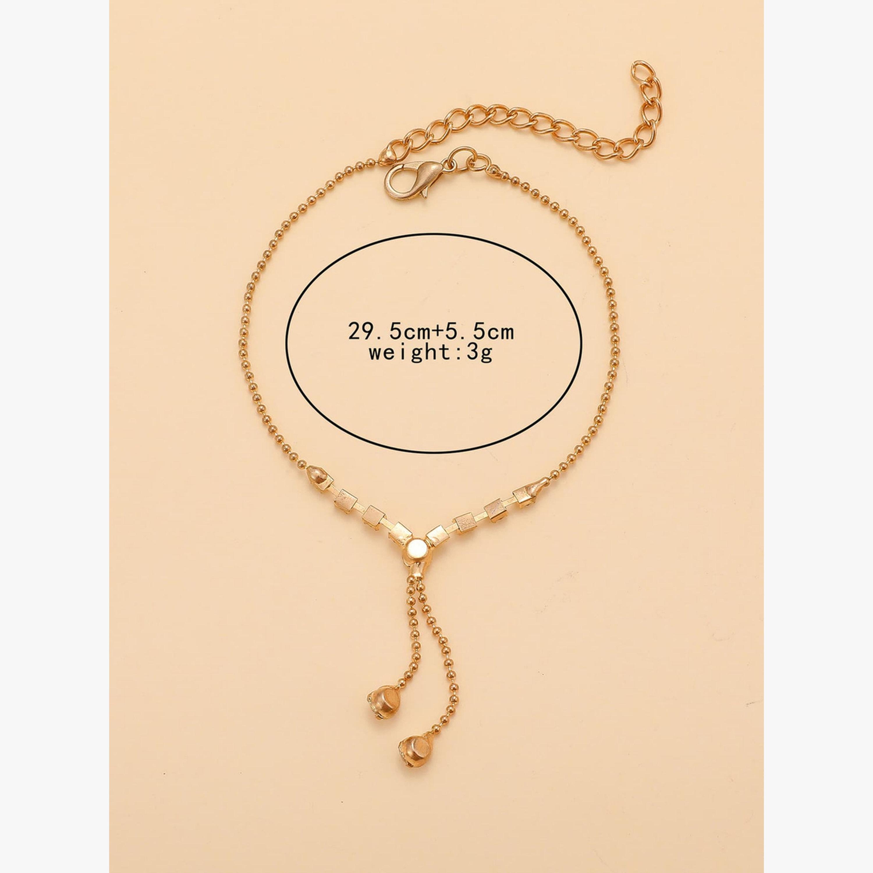 Take Two Embellished Anklet with Tassel Pendant-women-watchesandjewellery-jewellery-anklets-image-4