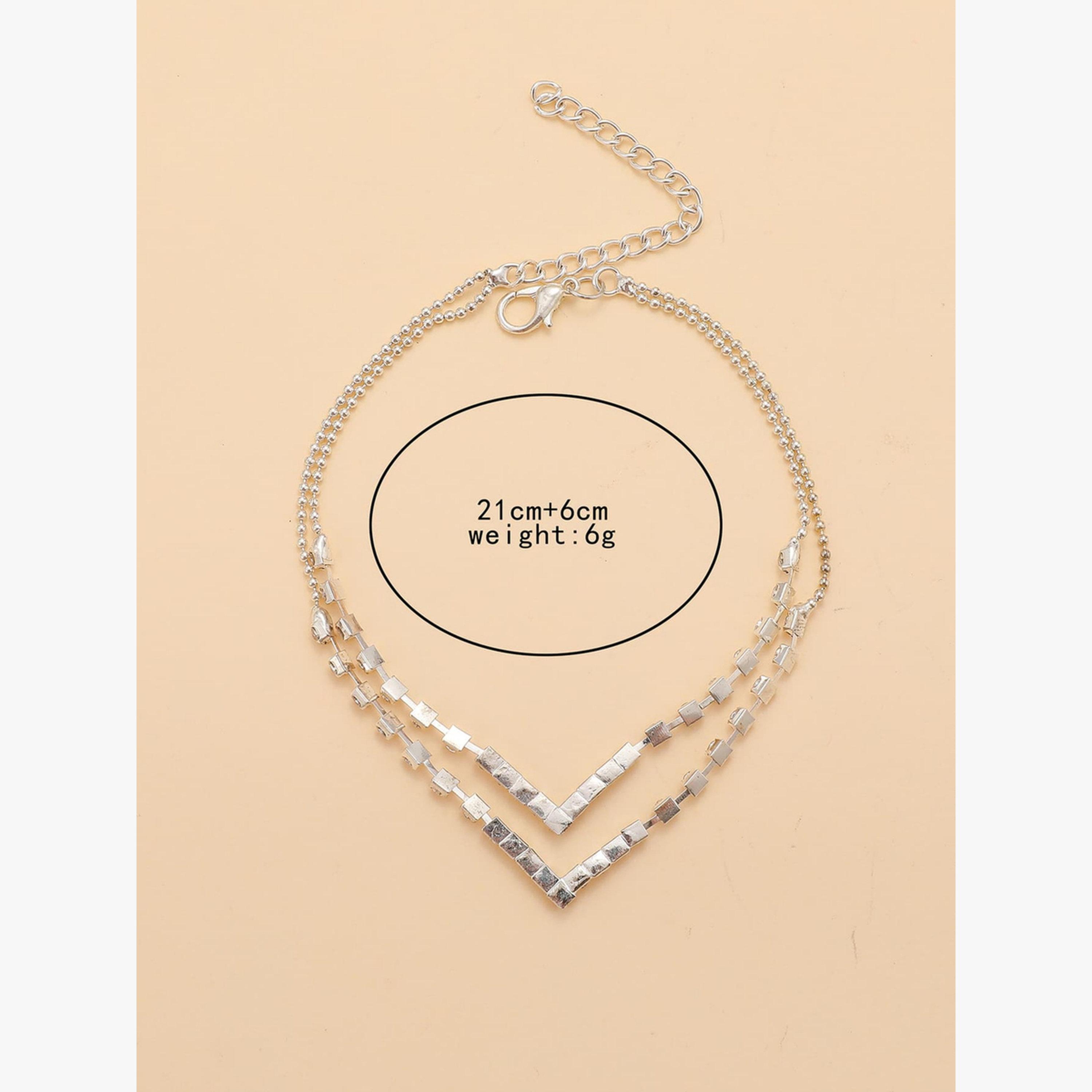 Take Two Embellished V-Shaped Anklet-women-watchesandjewellery-jewellery-anklets-image-5