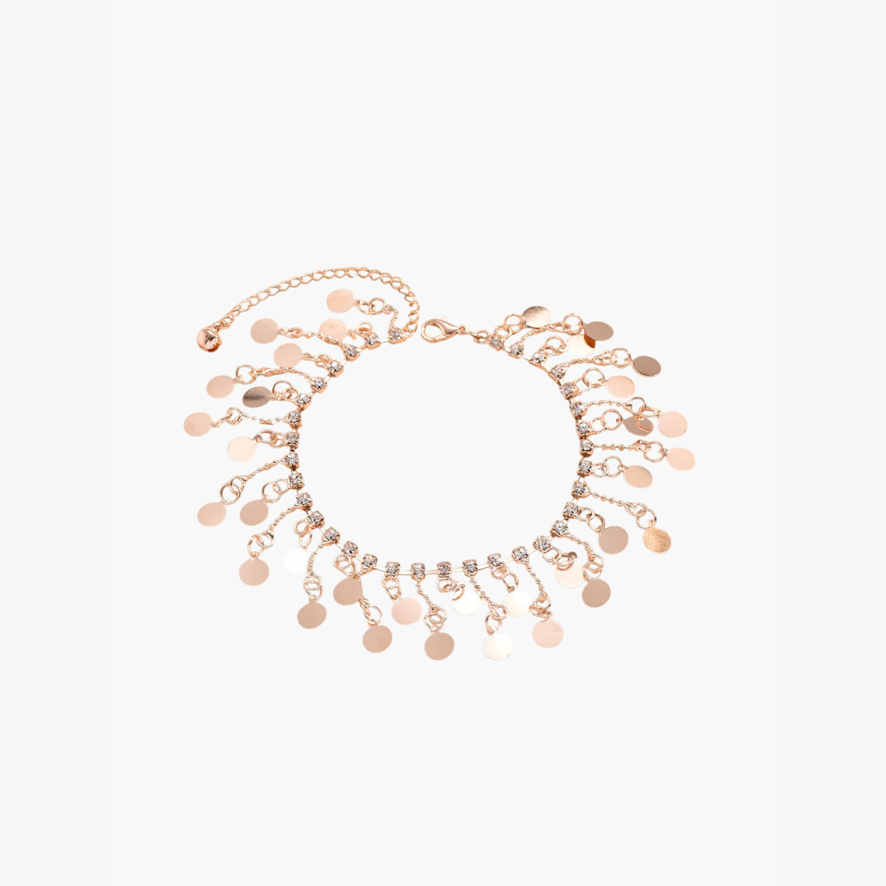 خلخال بدلايات دائرية وشرابات-women-watchesandjewellery-jewellery-anklets-image-1