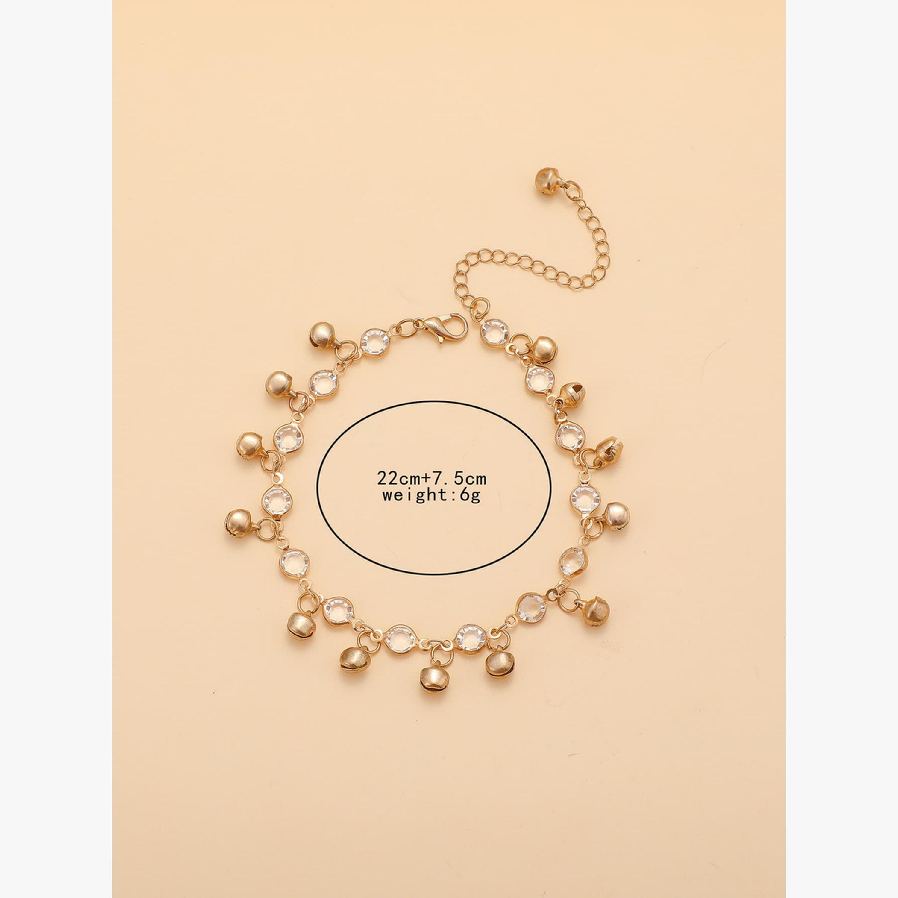 Take Two Embellished Anklet with Tassel Bells-women-watchesandjewellery-jewellery-anklets-image-4