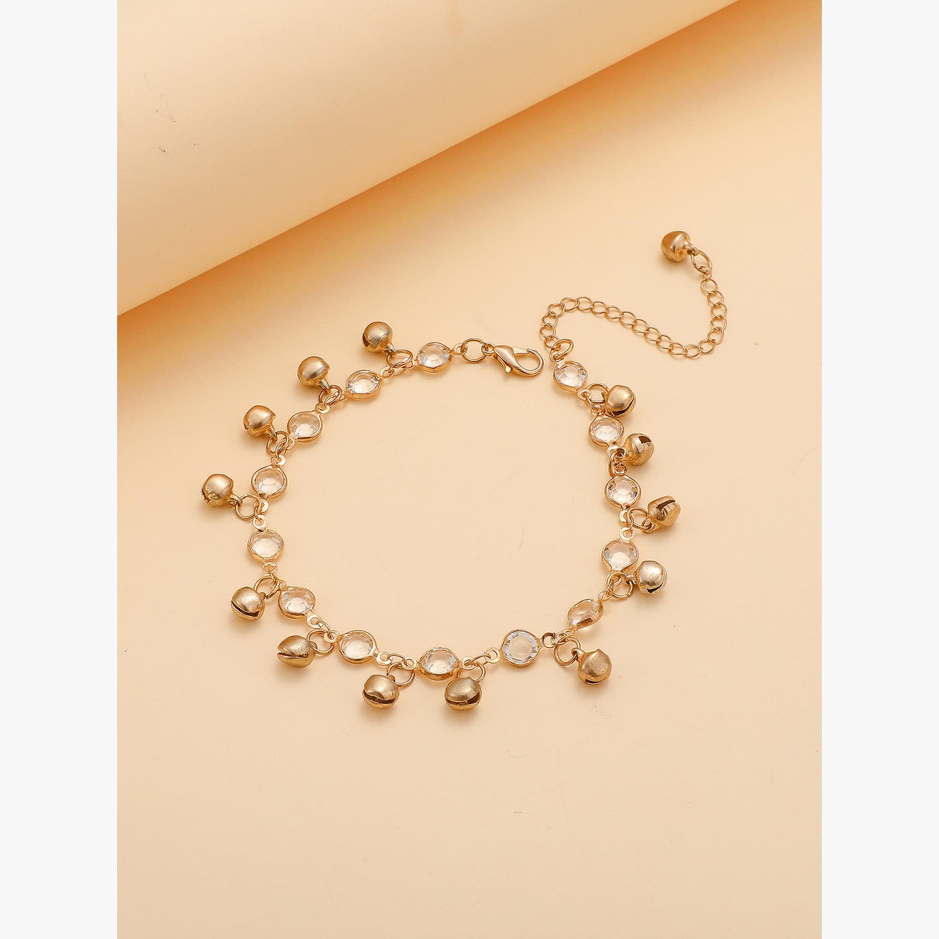 خلخال مزين وأجراس بشرابات-women-watchesandjewellery-jewellery-anklets-image-5