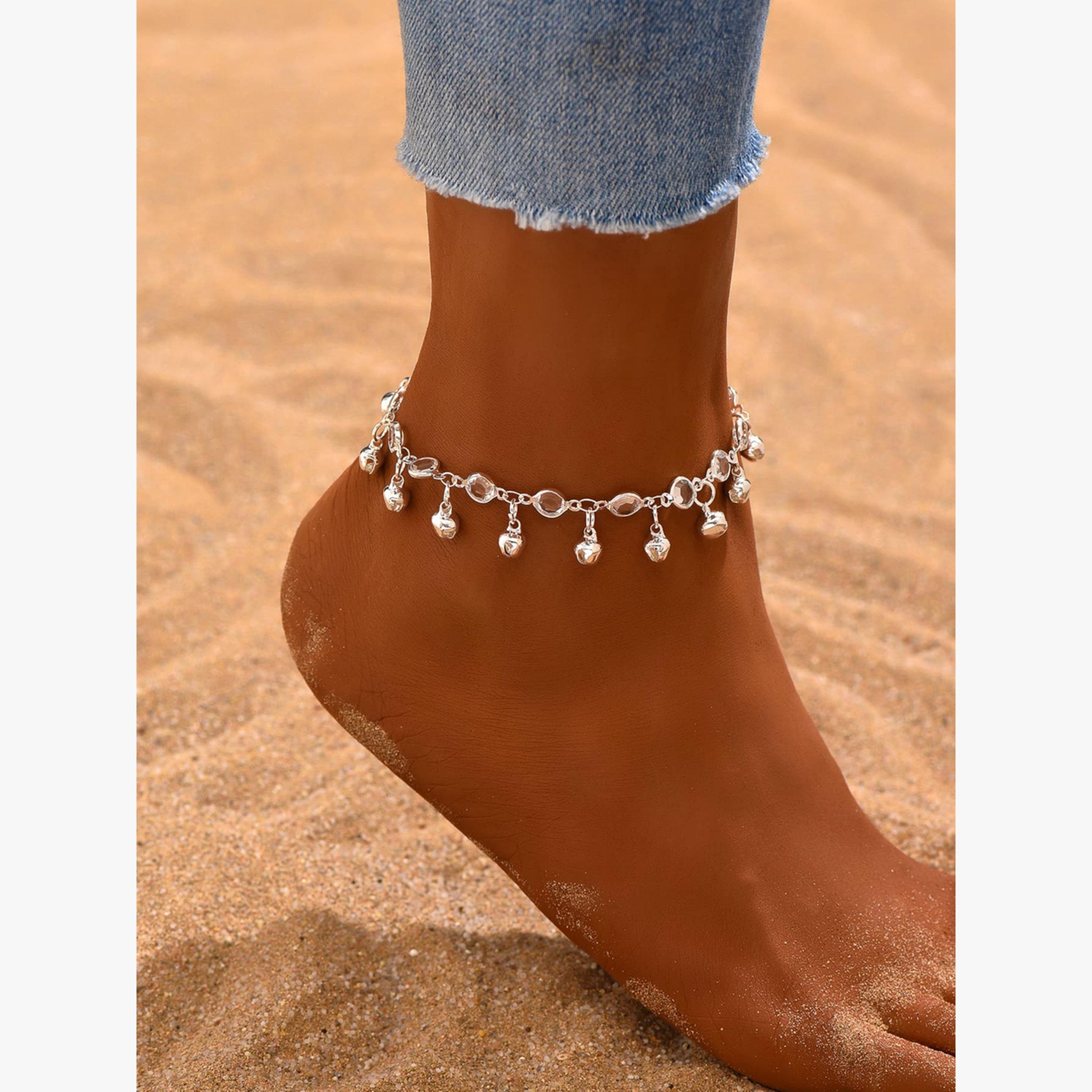 خلخال مزين وأجراس بشرابات-women-watchesandjewellery-jewellery-anklets-image-2