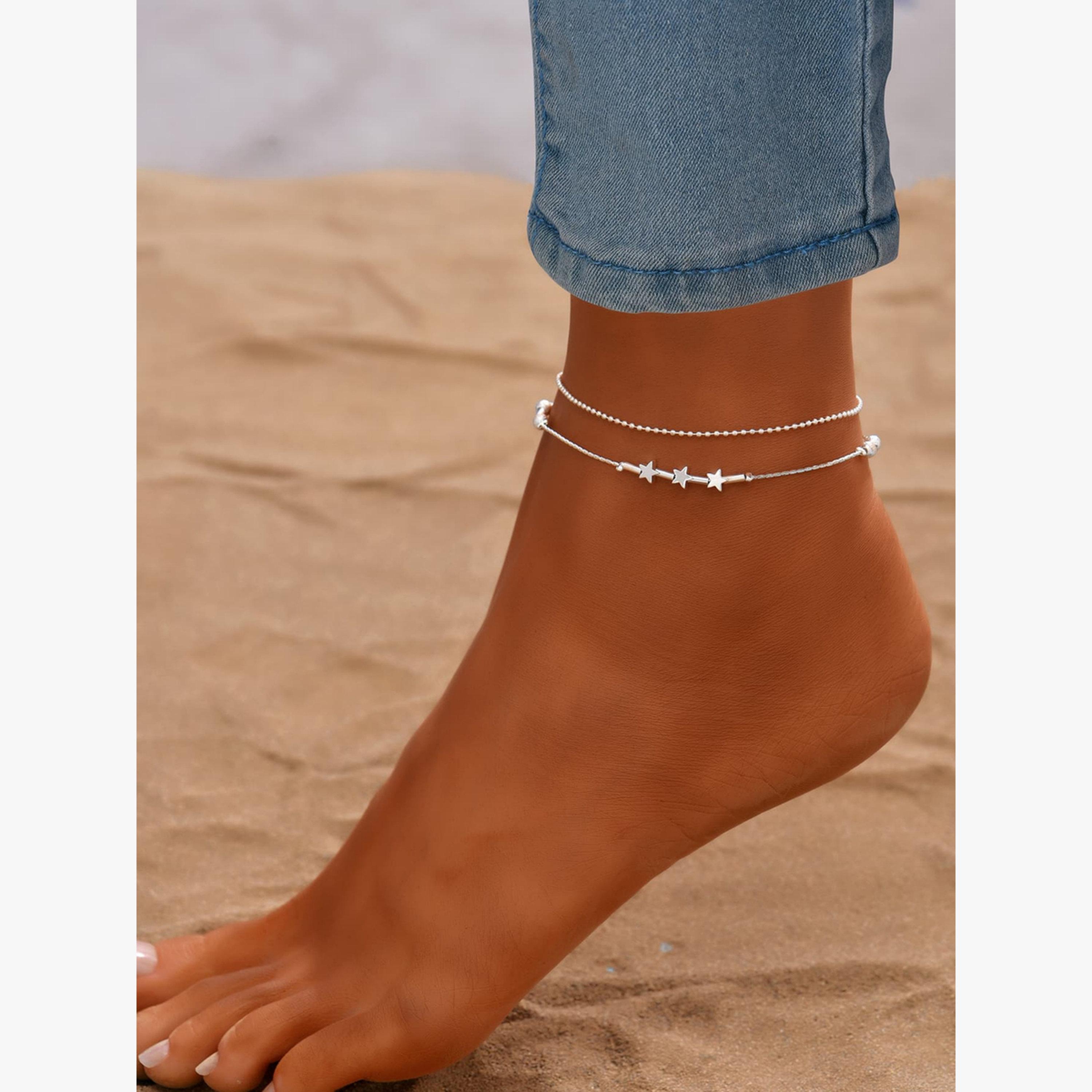 Take Two Dual Chain Star-Shaped Anklet-women-watchesandjewellery-jewellery-anklets-image-5