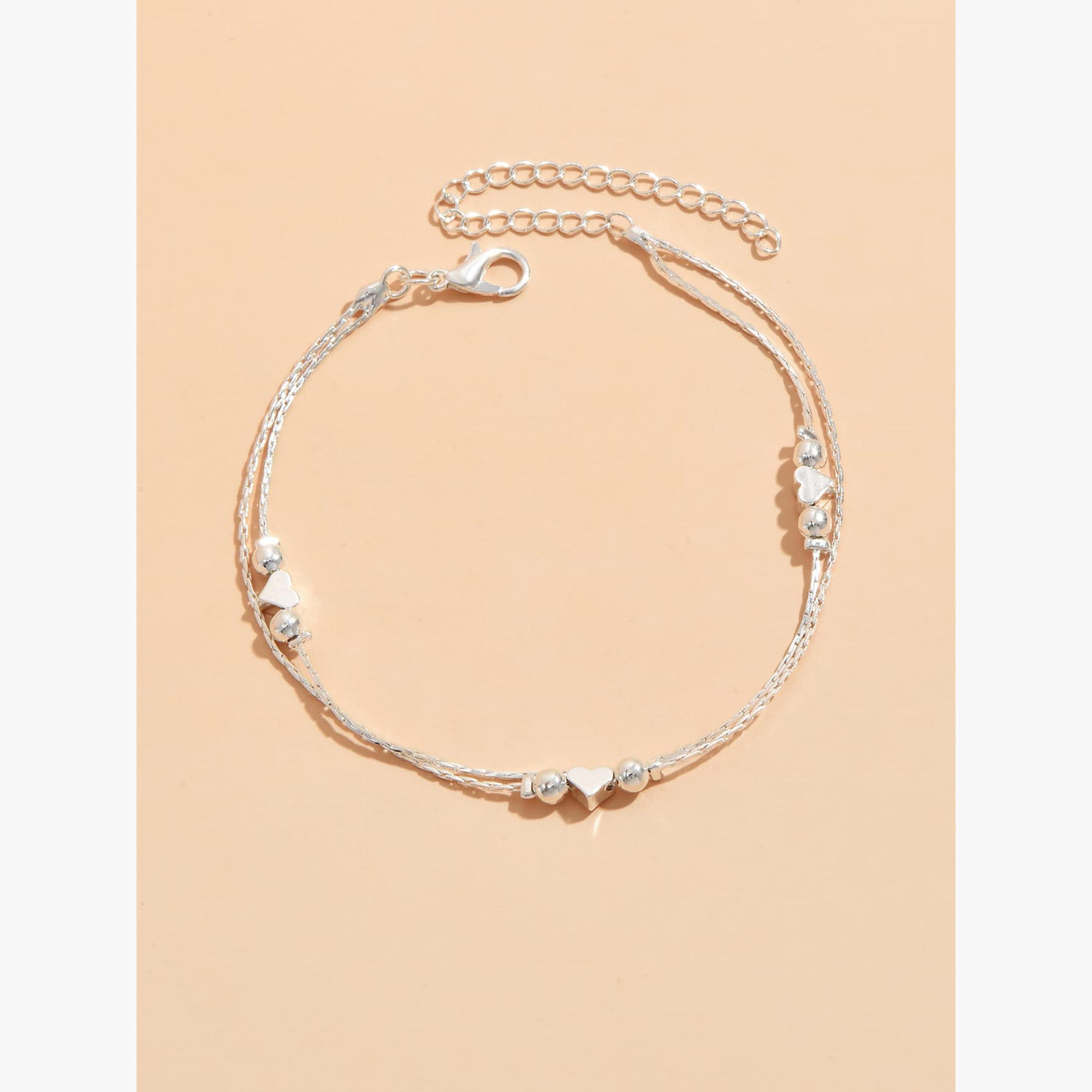 Take Two Dual Chain Heart-Shaped Anklet-women-watchesandjewellery-jewellery-anklets-image-1