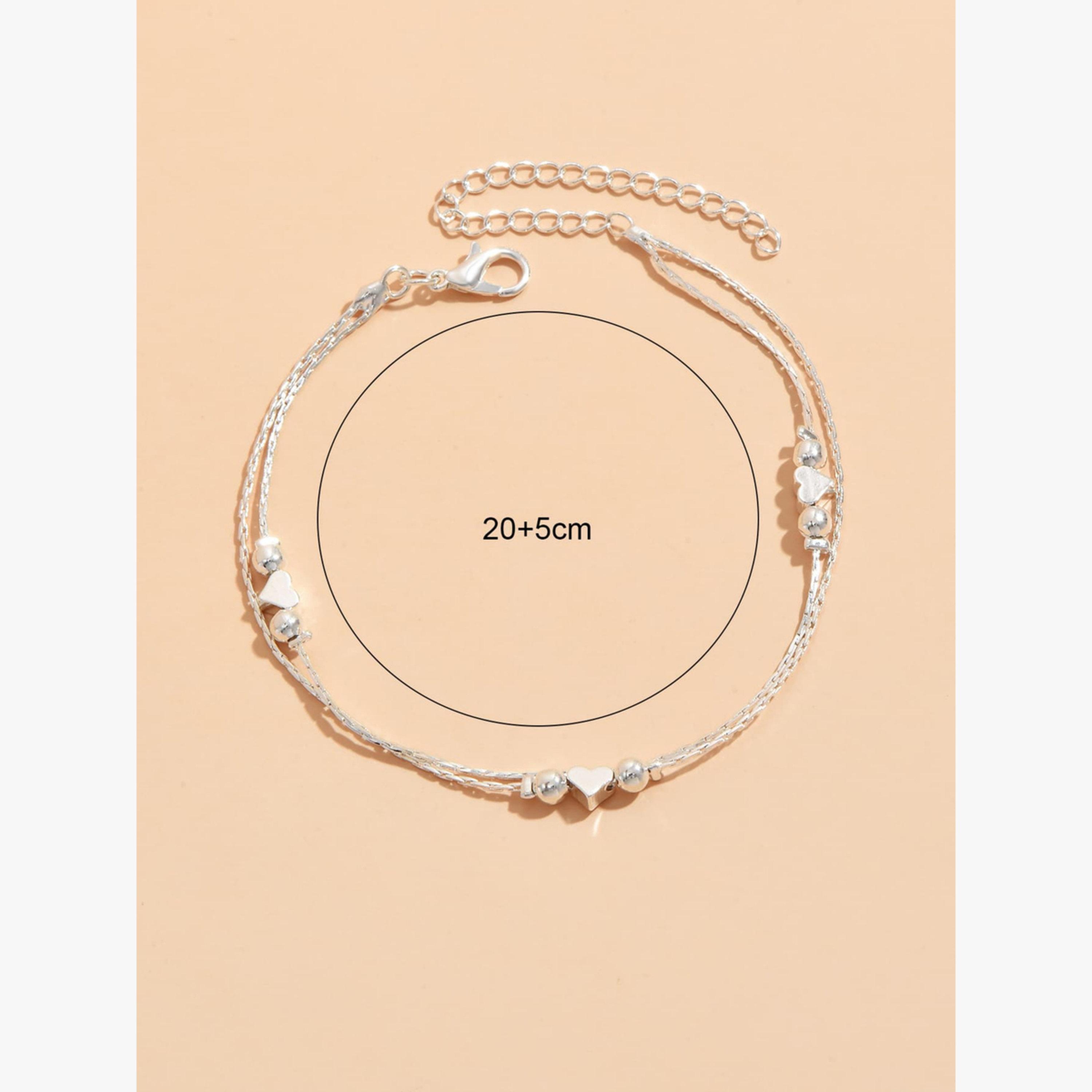 خلخال بتصميم قلوب وسلسلة مزدوجة-women-watchesandjewellery-jewellery-anklets-image-4