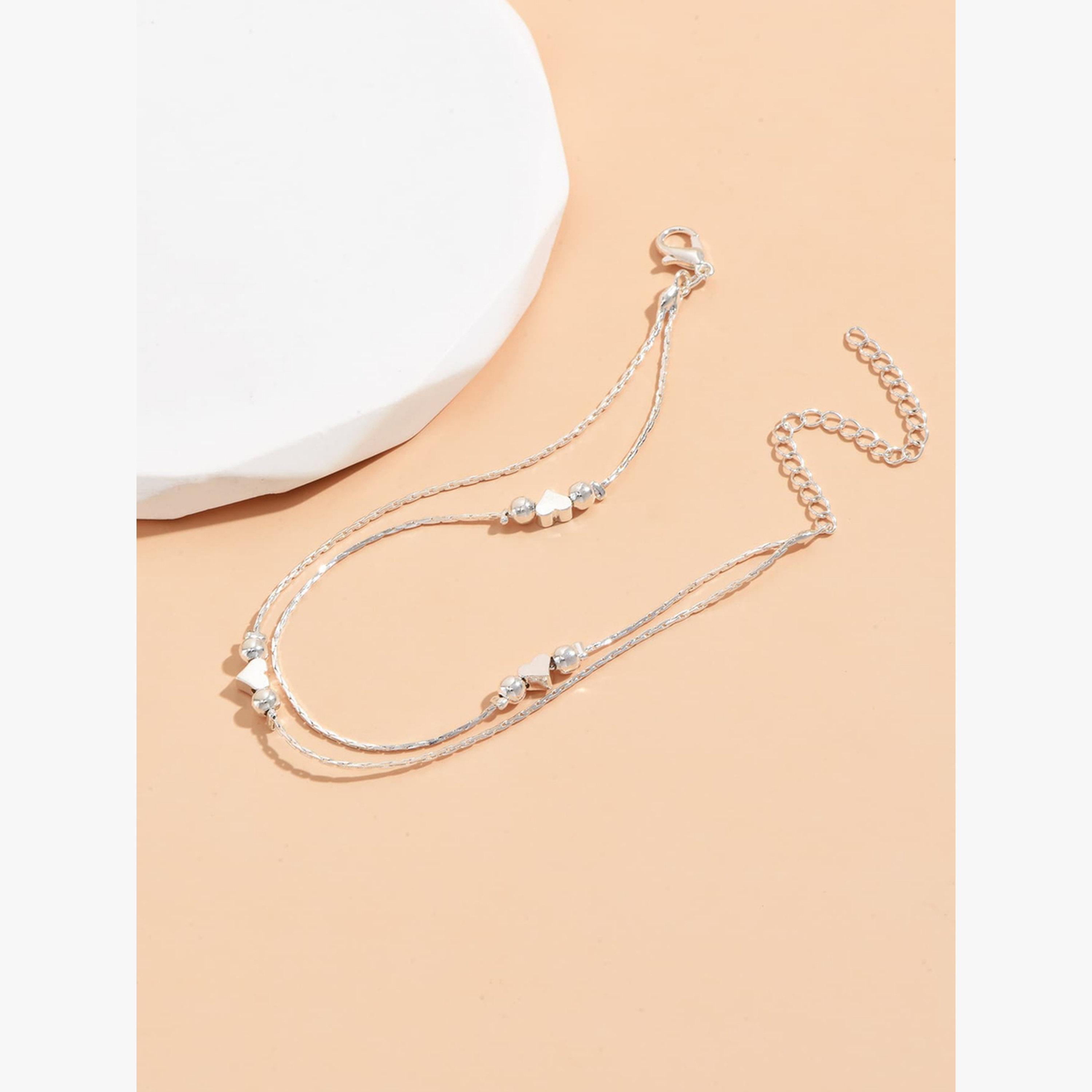 خلخال بتصميم قلوب وسلسلة مزدوجة-women-watchesandjewellery-jewellery-anklets-image-5