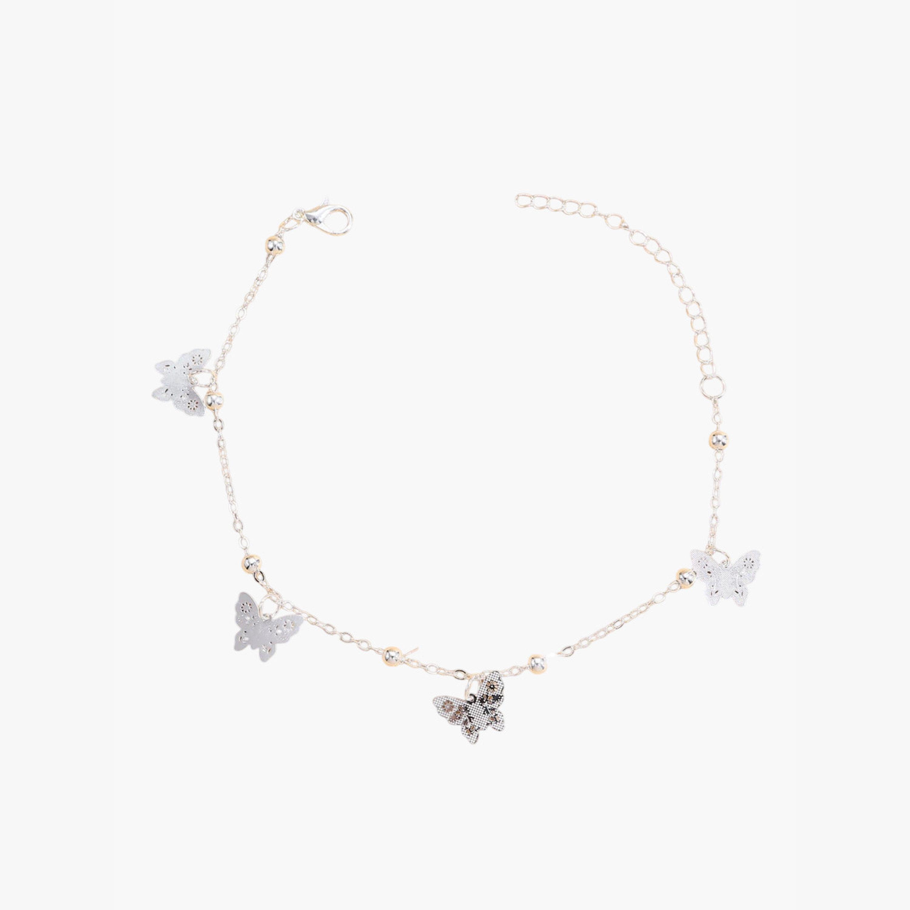 خلخال بدلايات بتصميم فراشة-women-watchesandjewellery-jewellery-anklets-image-1