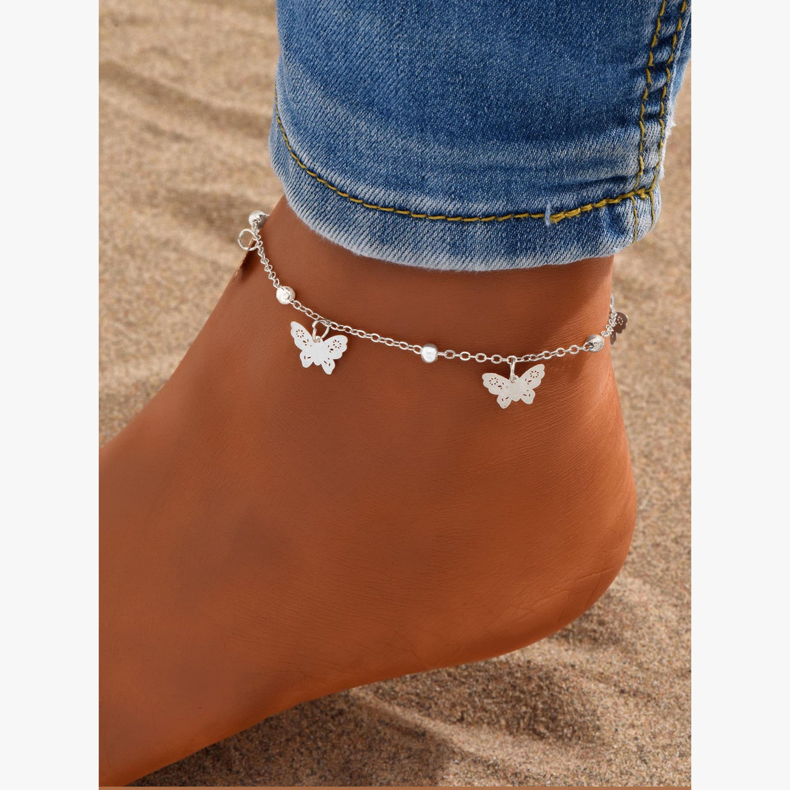 Take Two Butterfly-Shaped Pendants Anklet-women-watchesandjewellery-jewellery-anklets-image-2
