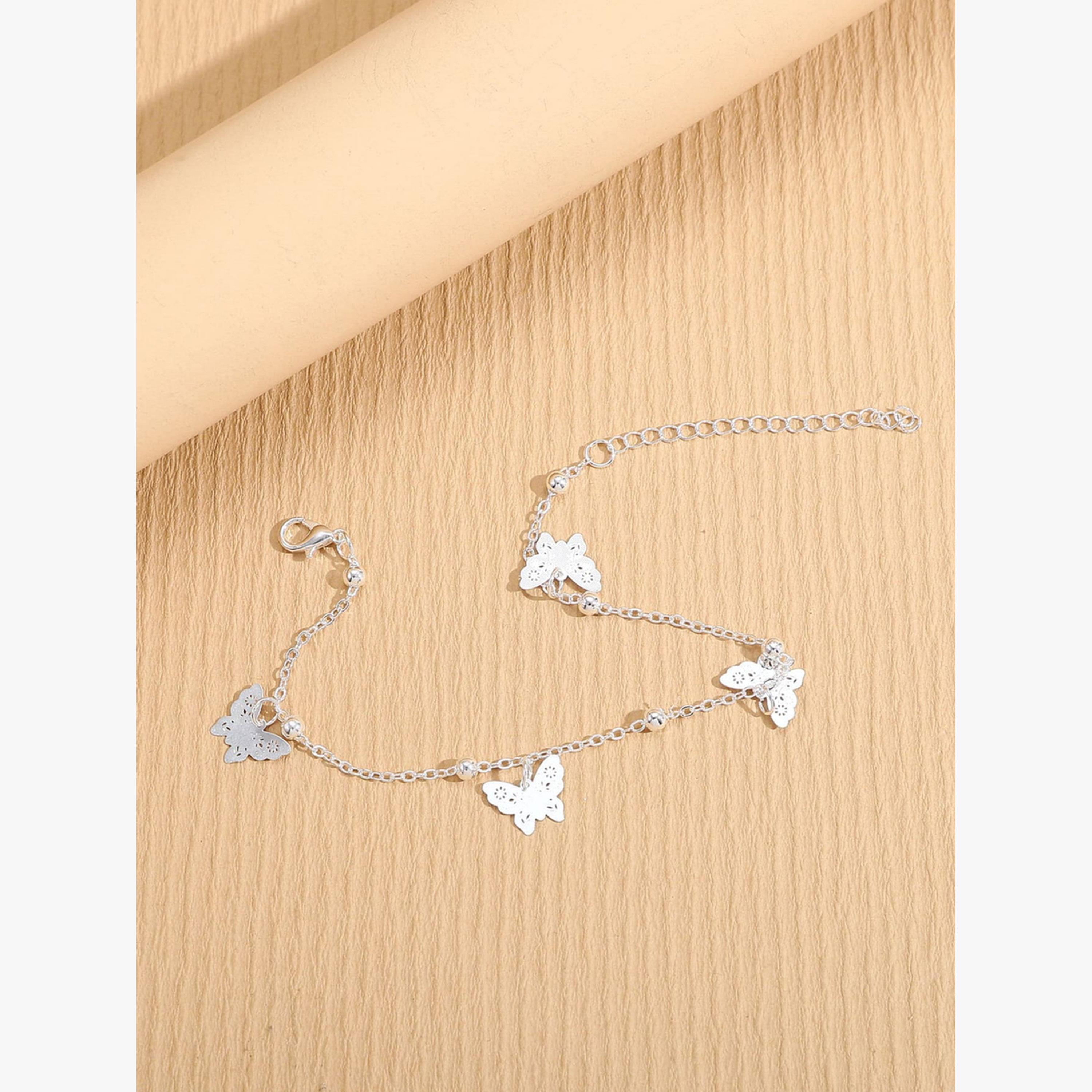 Take Two Butterfly-Shaped Pendants Anklet-women-watchesandjewellery-jewellery-anklets-image-3