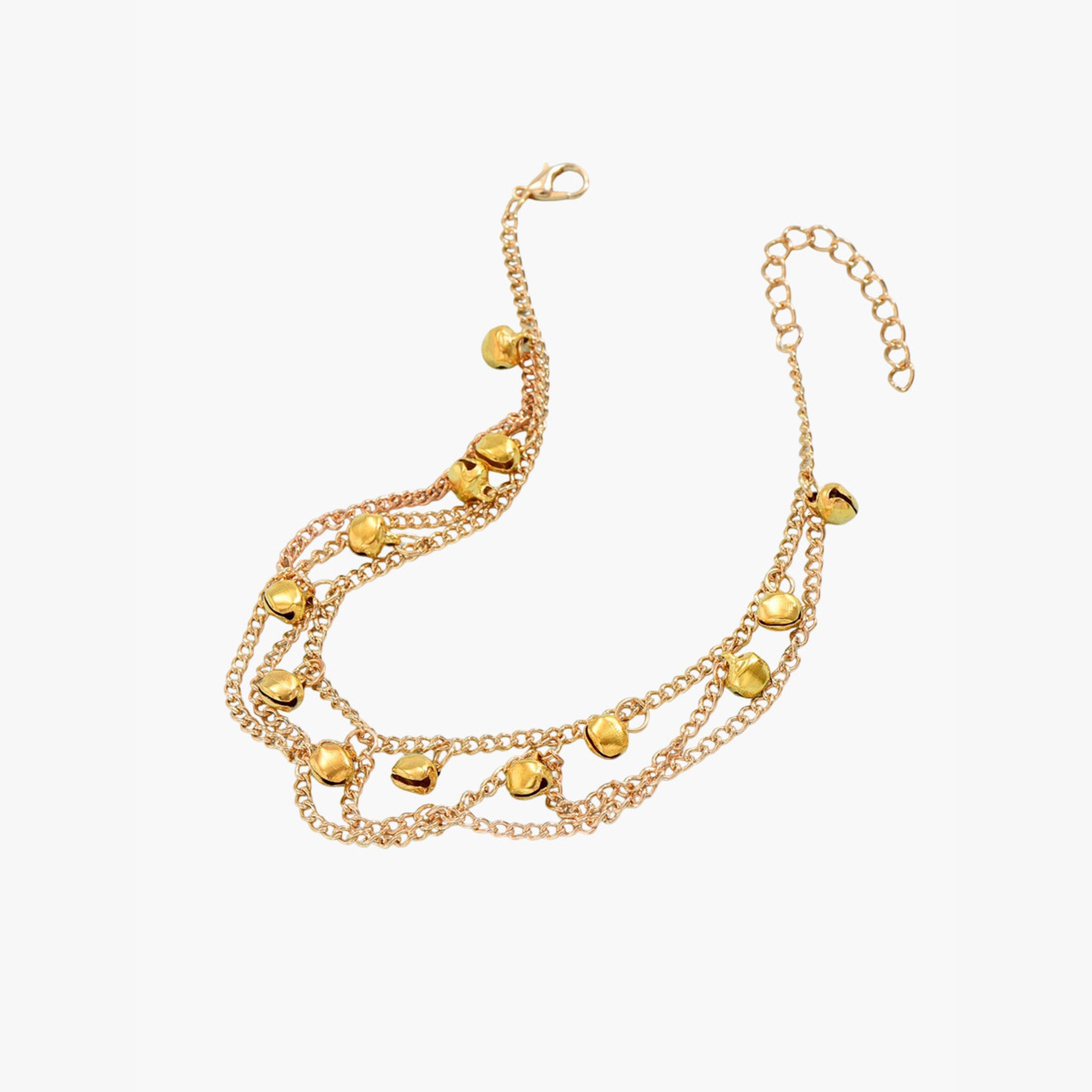خلخال بطبقات وأجراس بشرابات-women-watchesandjewellery-jewellery-anklets-image-1