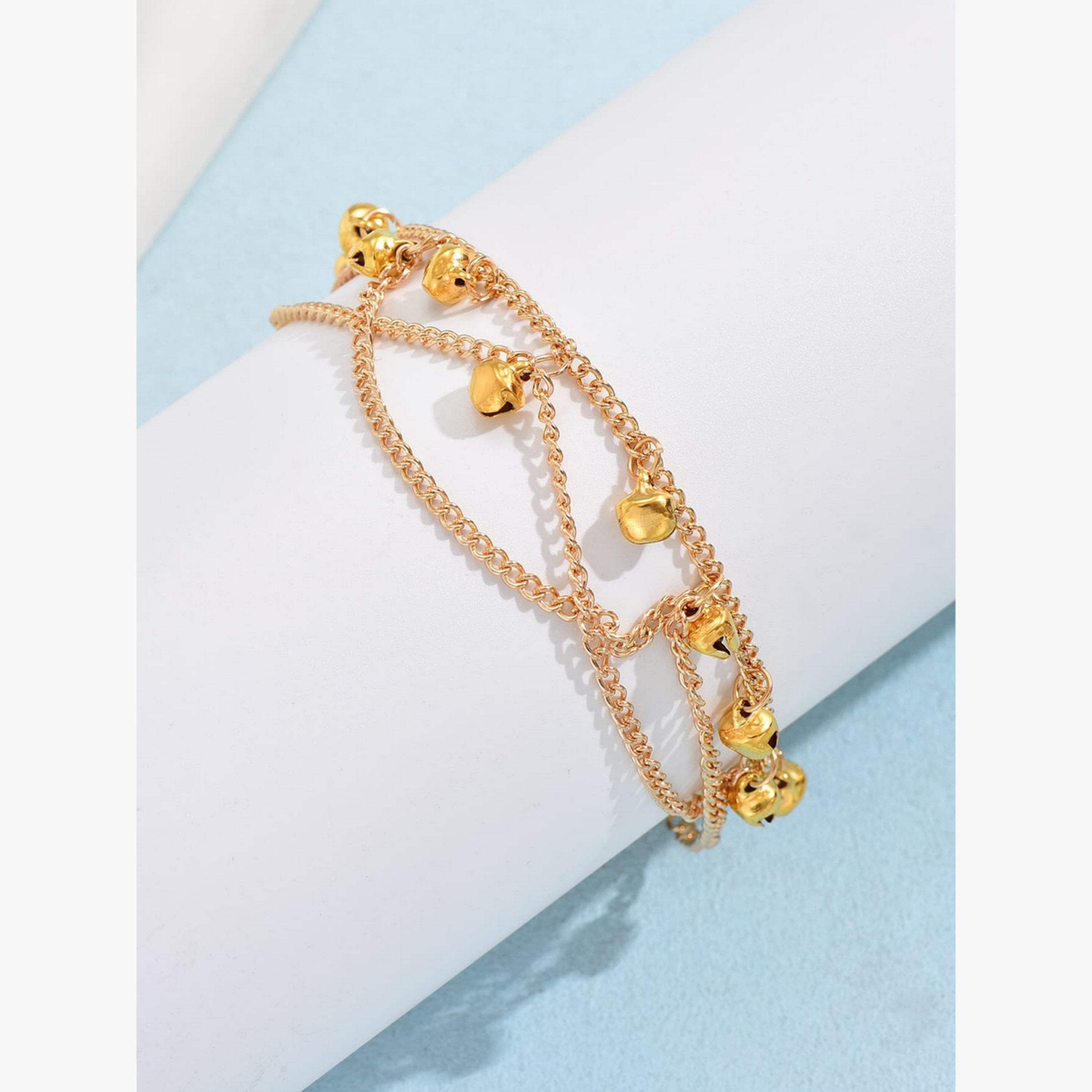 خلخال بطبقات وأجراس بشرابات-women-watchesandjewellery-jewellery-anklets-image-3