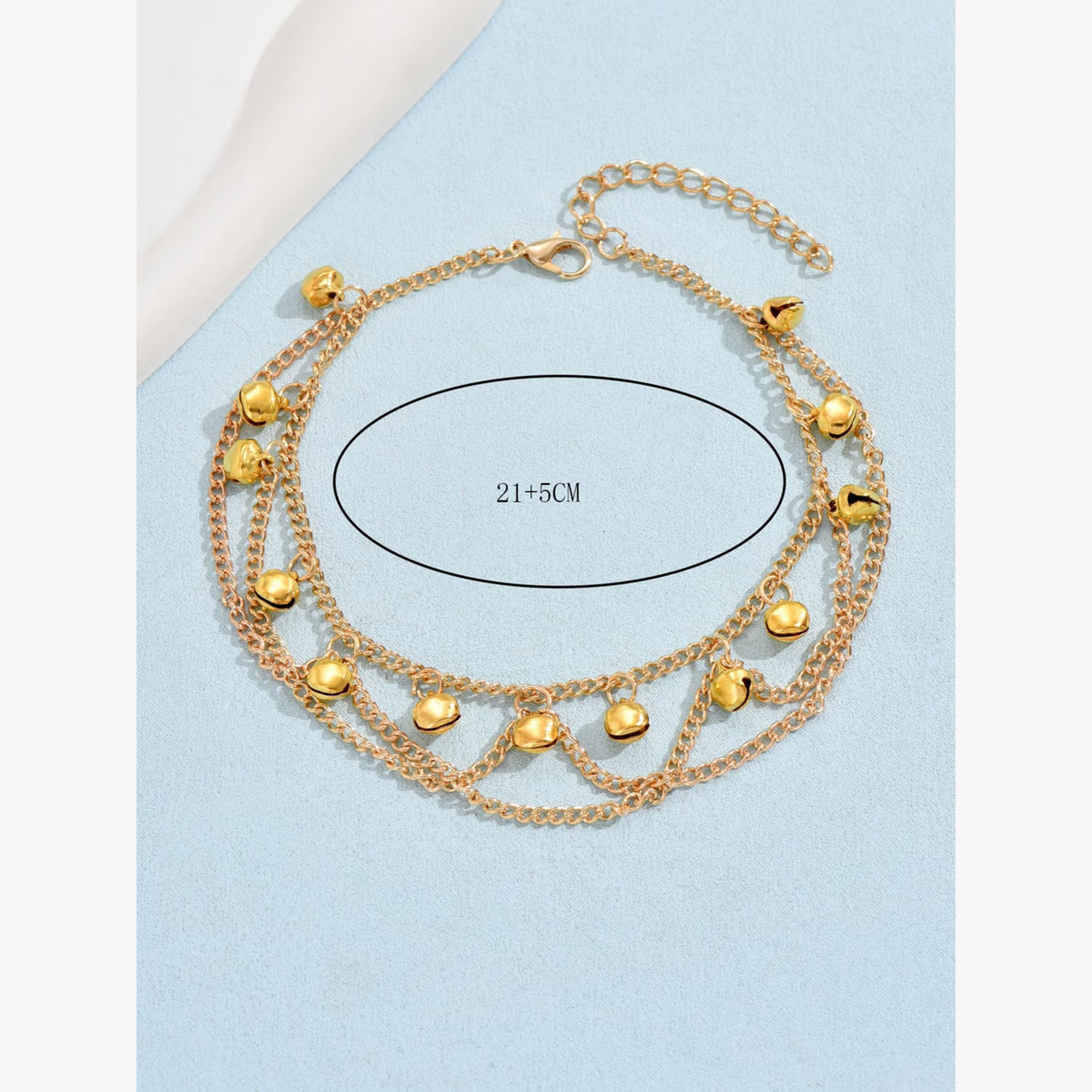 Take Two Layered Anklet with Tassel Bells-women-watchesandjewellery-jewellery-anklets-image-5