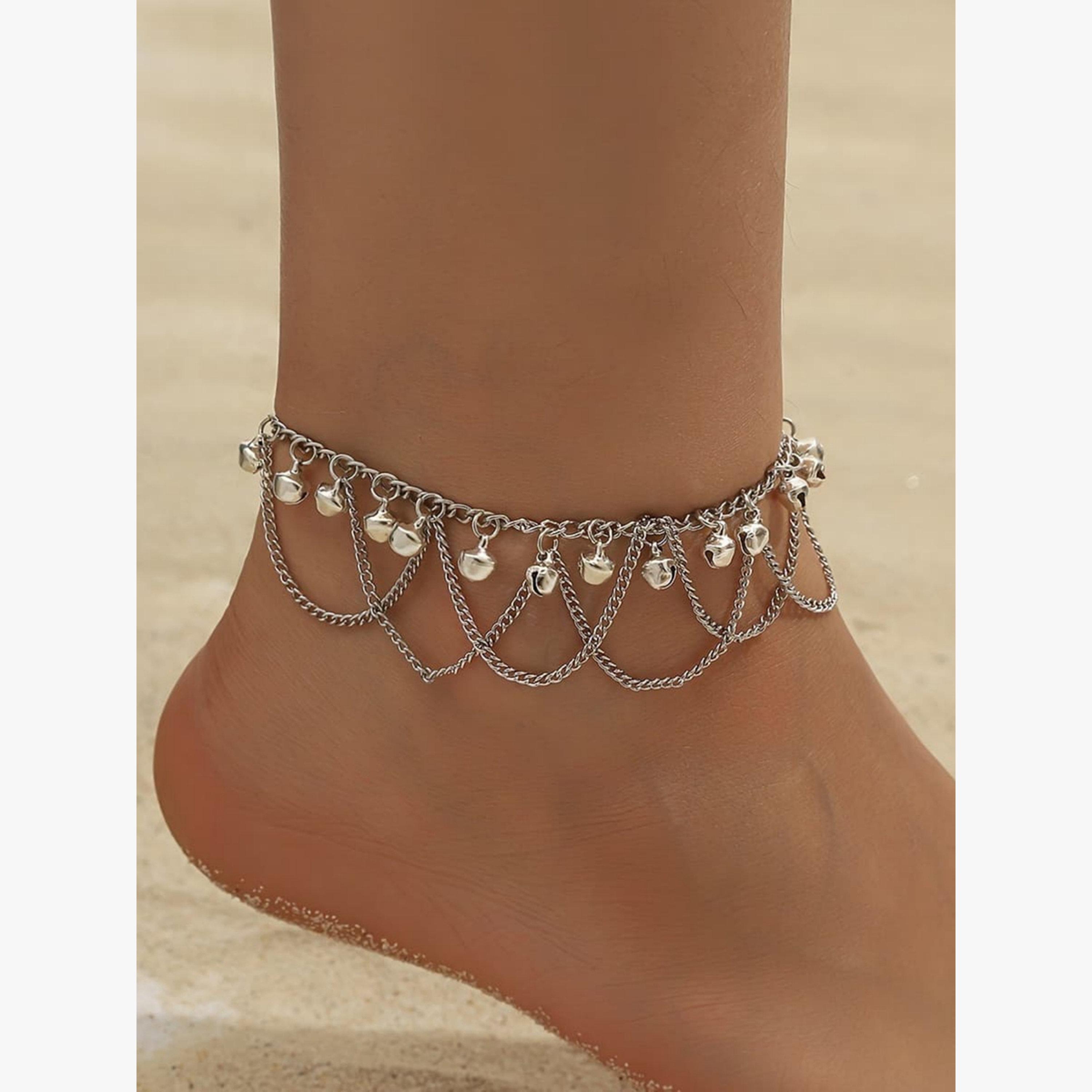 Take Two Layered Anklet with Tassel Bells-women-watchesandjewellery-jewellery-anklets-image-2