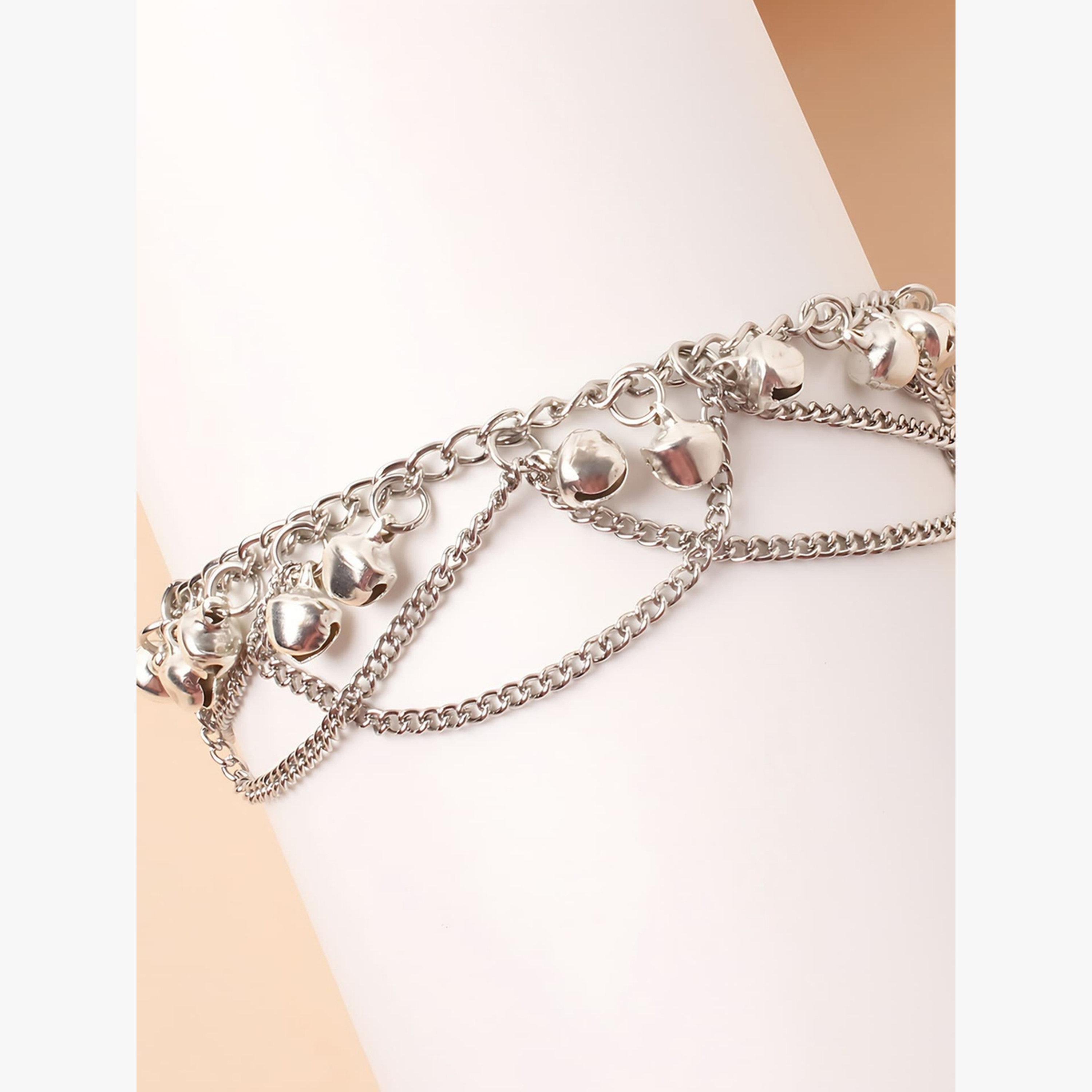 Take Two Layered Anklet with Tassel Bells-women-watchesandjewellery-jewellery-anklets-image-3