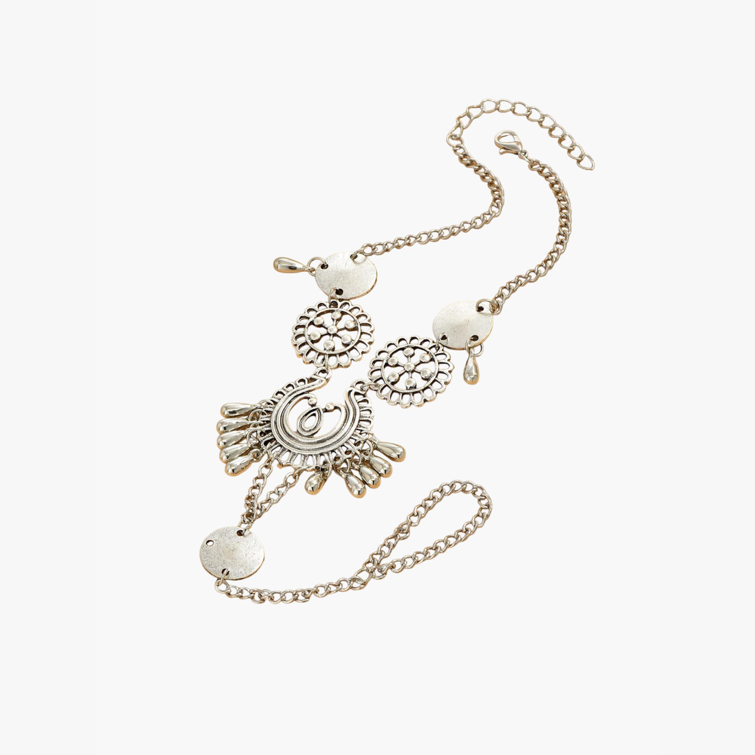 Take Two Silver Boho Barefoot Sandal Anklet Ring-women-watchesandjewellery-jewellery-anklets-image-1